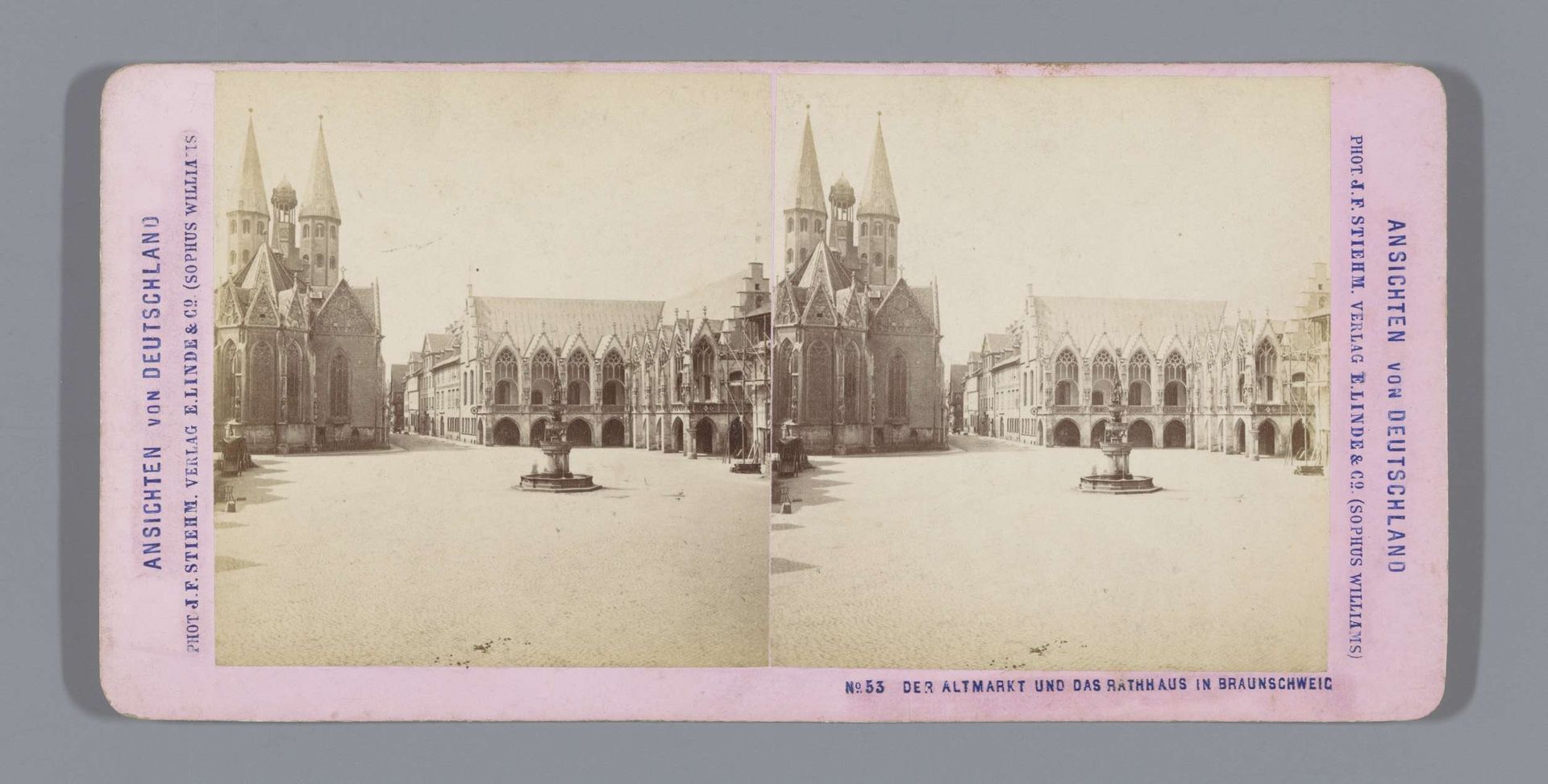 Altstadtmarkt en het stadhuis van Braunschweig by Johann Friedrich Stiehm