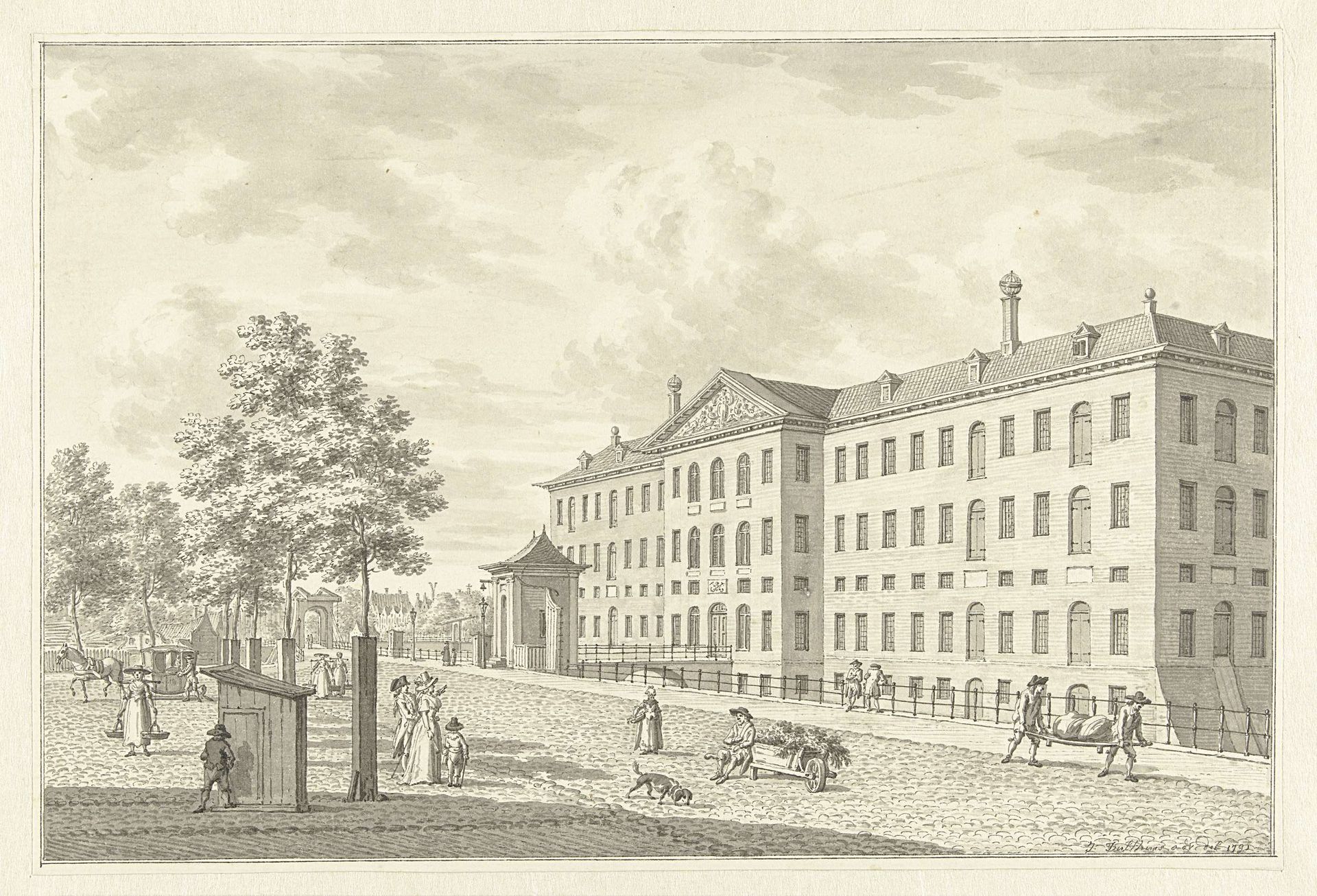 's Lands Zeemagazijn te Amsterdam, vóór de brand van 1791 by Jan Bulthuis