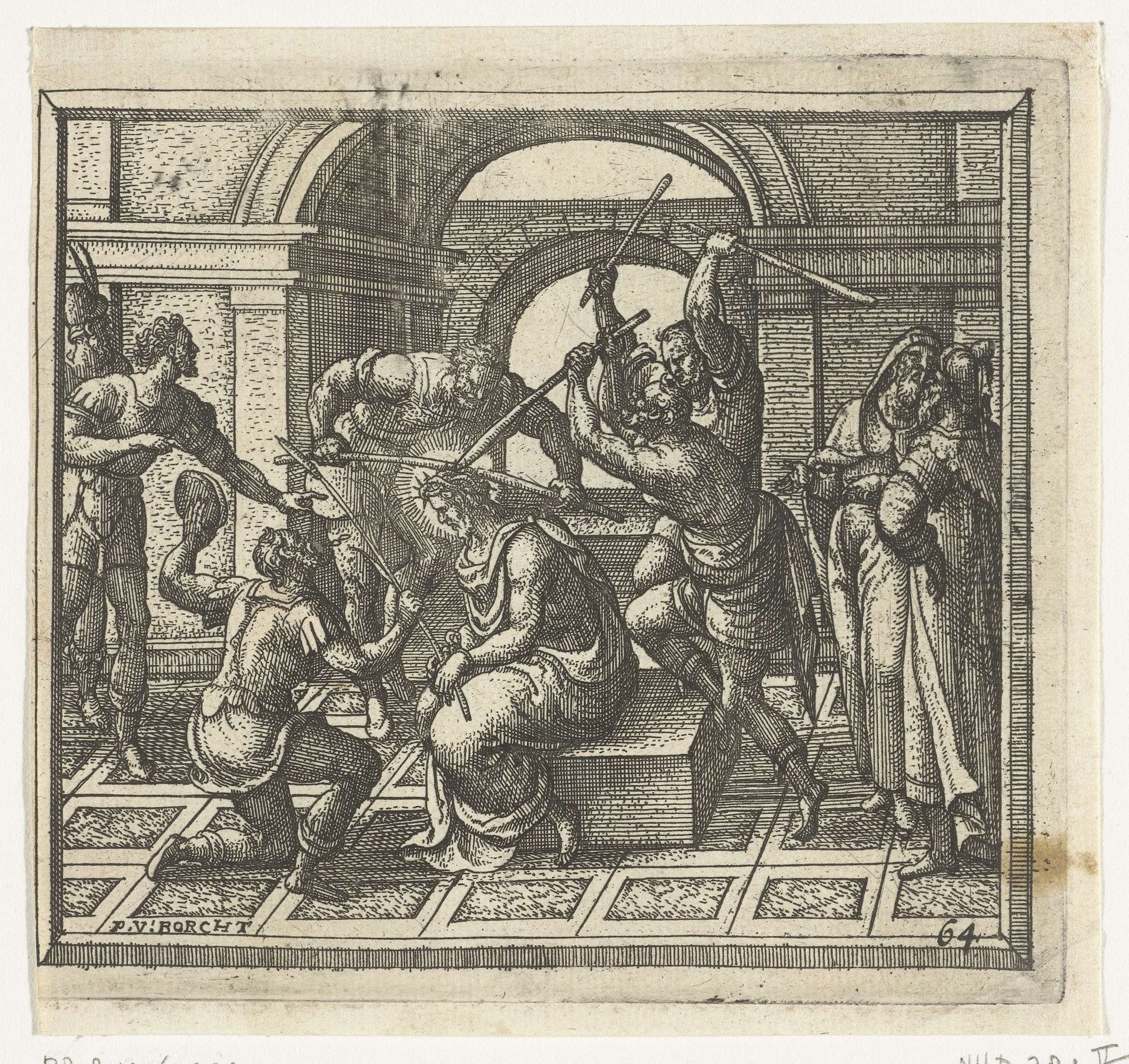 Christus gekroond en geslagen by Pieter van der (I) Borcht