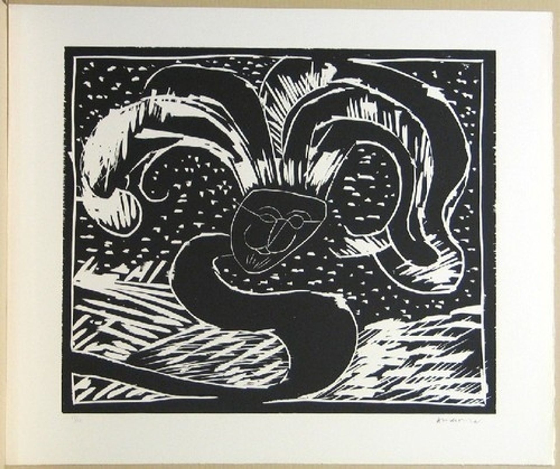 Untitled from the portfolio With the Grain of the Wood (Au fil du bois) by Pierre Alechinsky
