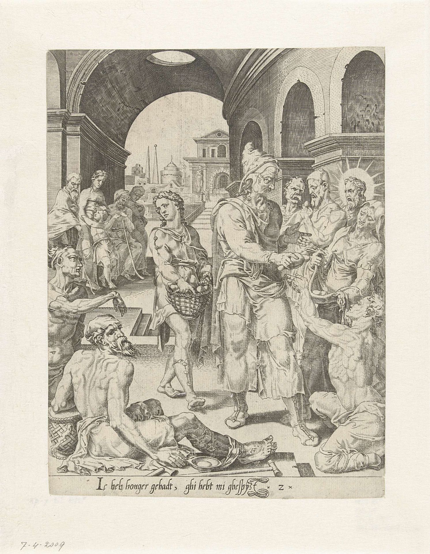 Hongerigen spijzigen by Dirck Volckertsz Coornhert