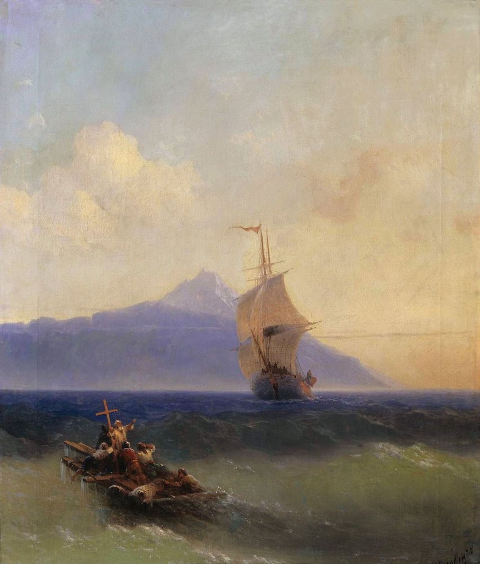 Evening at Sea by Ivan Konstantinovich Aivazovsky