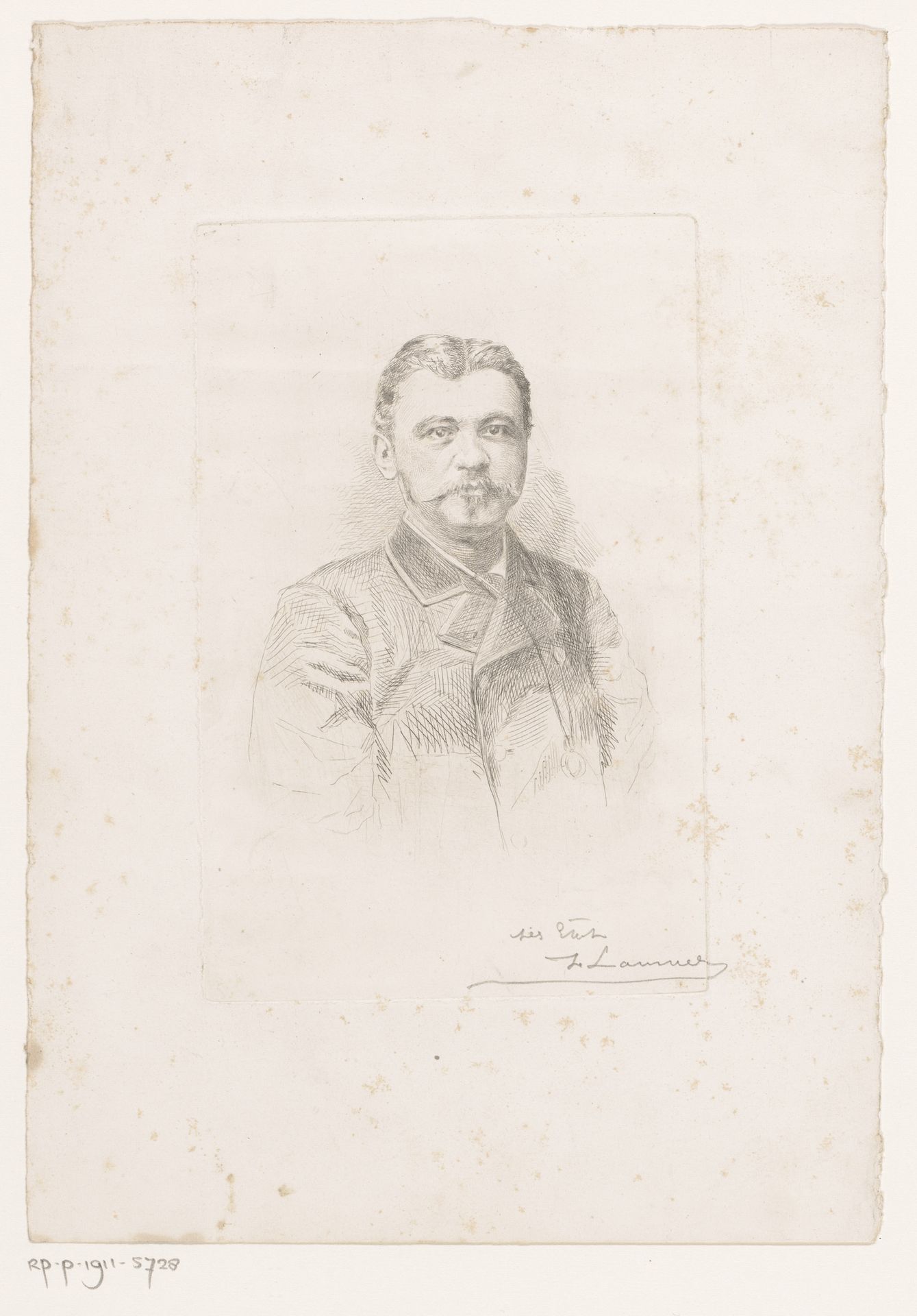 Portret van een onbekende man by Frans Lauwers