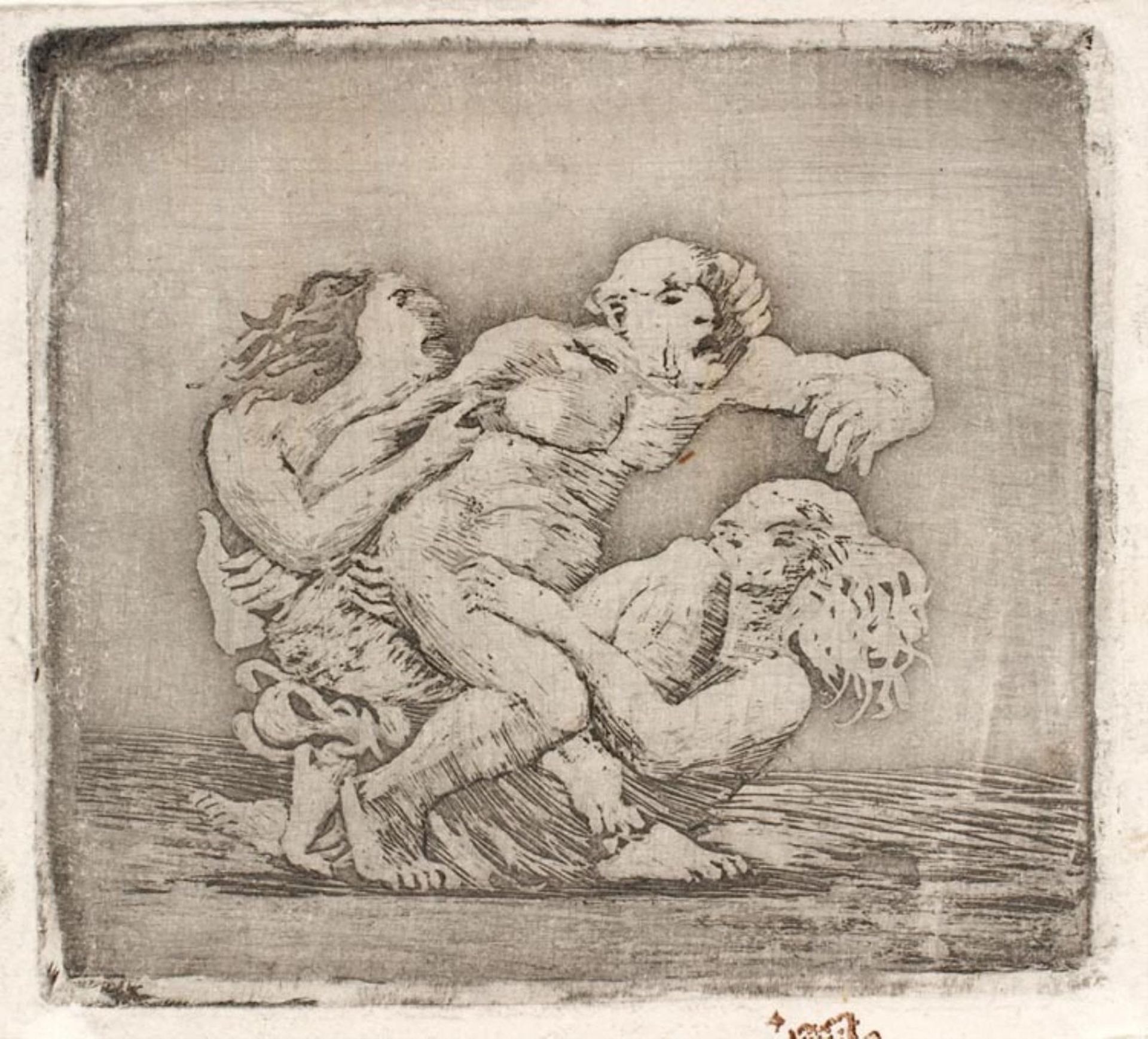 To kvinder slås om en mand by Oluf Hartmann
