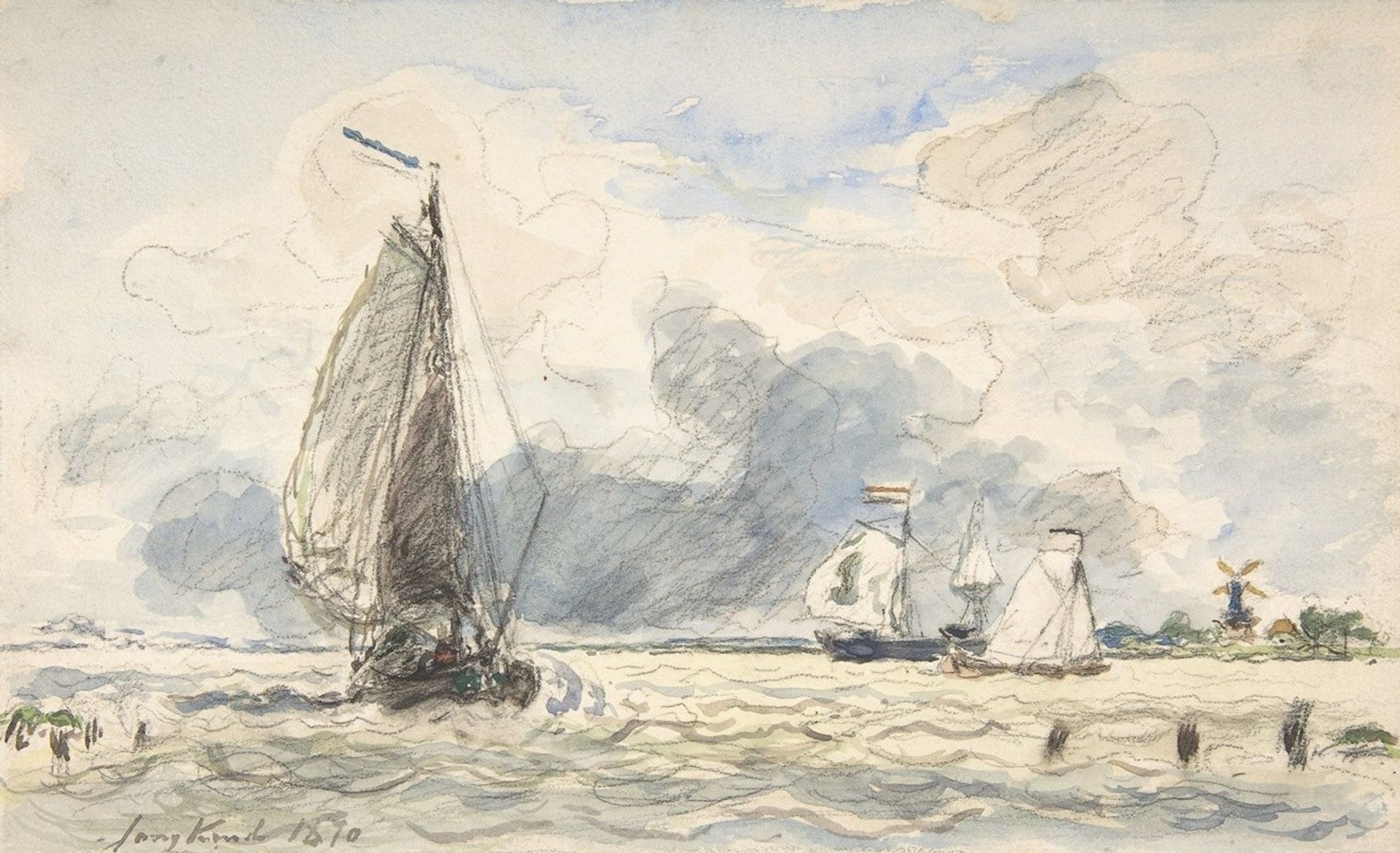 Dutch Fishing Boats by Johan Barthold Jongkind