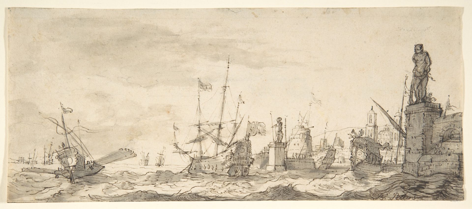 Capriccio View of a Mediterranean Port by Bonaventura Peeters I