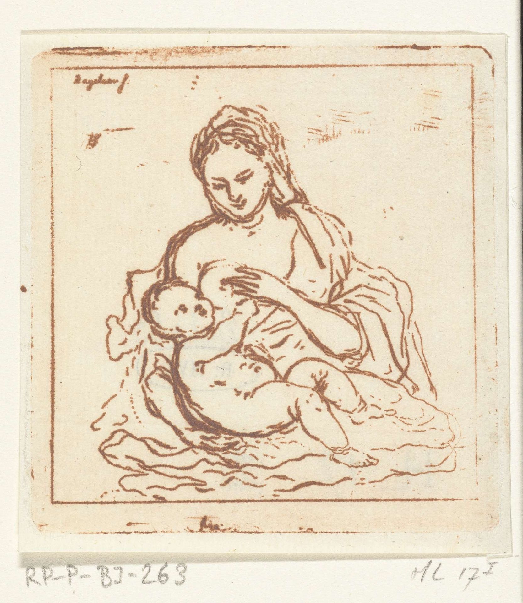 Maria geeft Christus de borst by Ernst Willem Jan Bagelaar