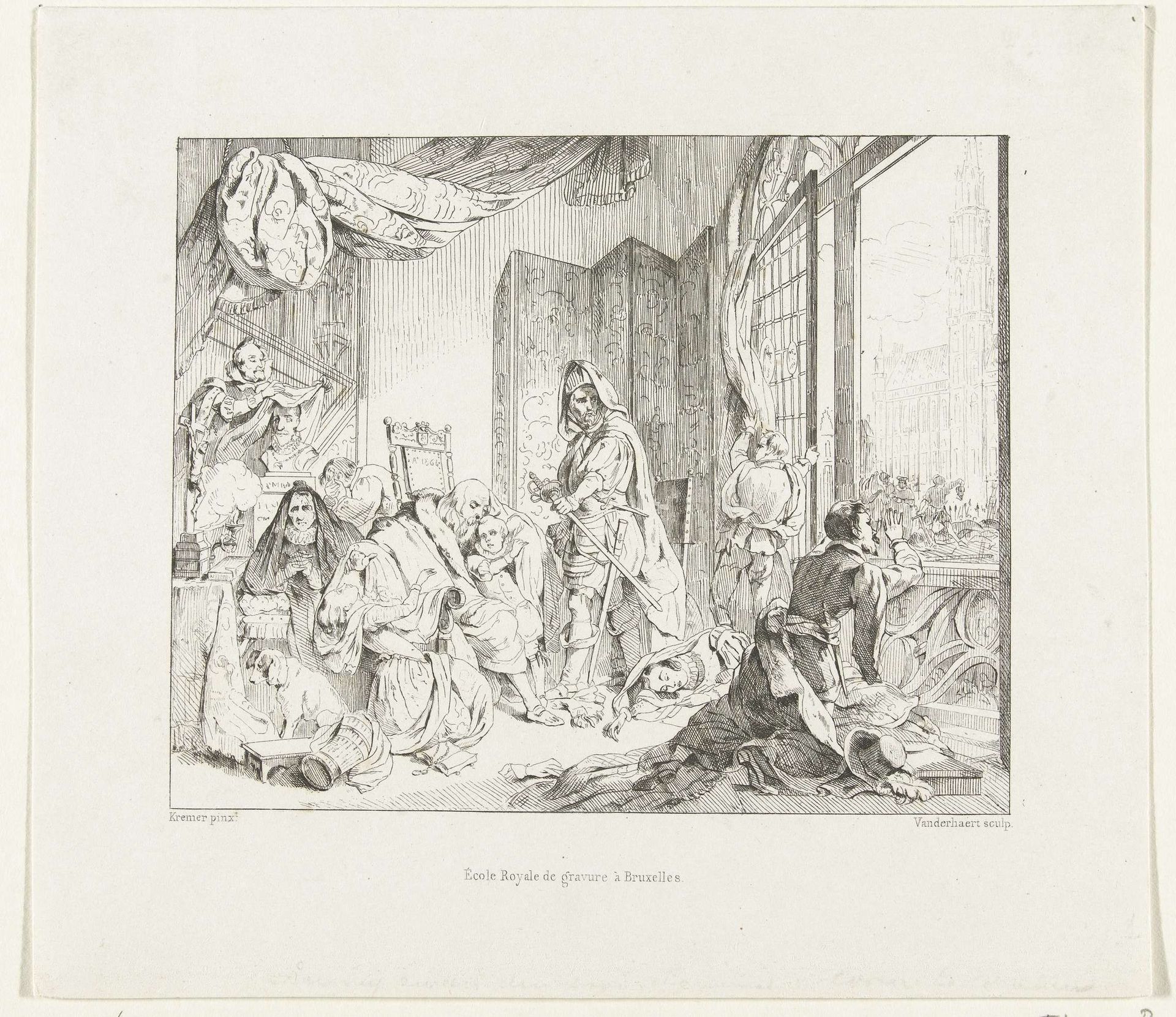Lumey zweert de dood van Egmond en Horne te wreken, 1568 by Henri Van der Haert