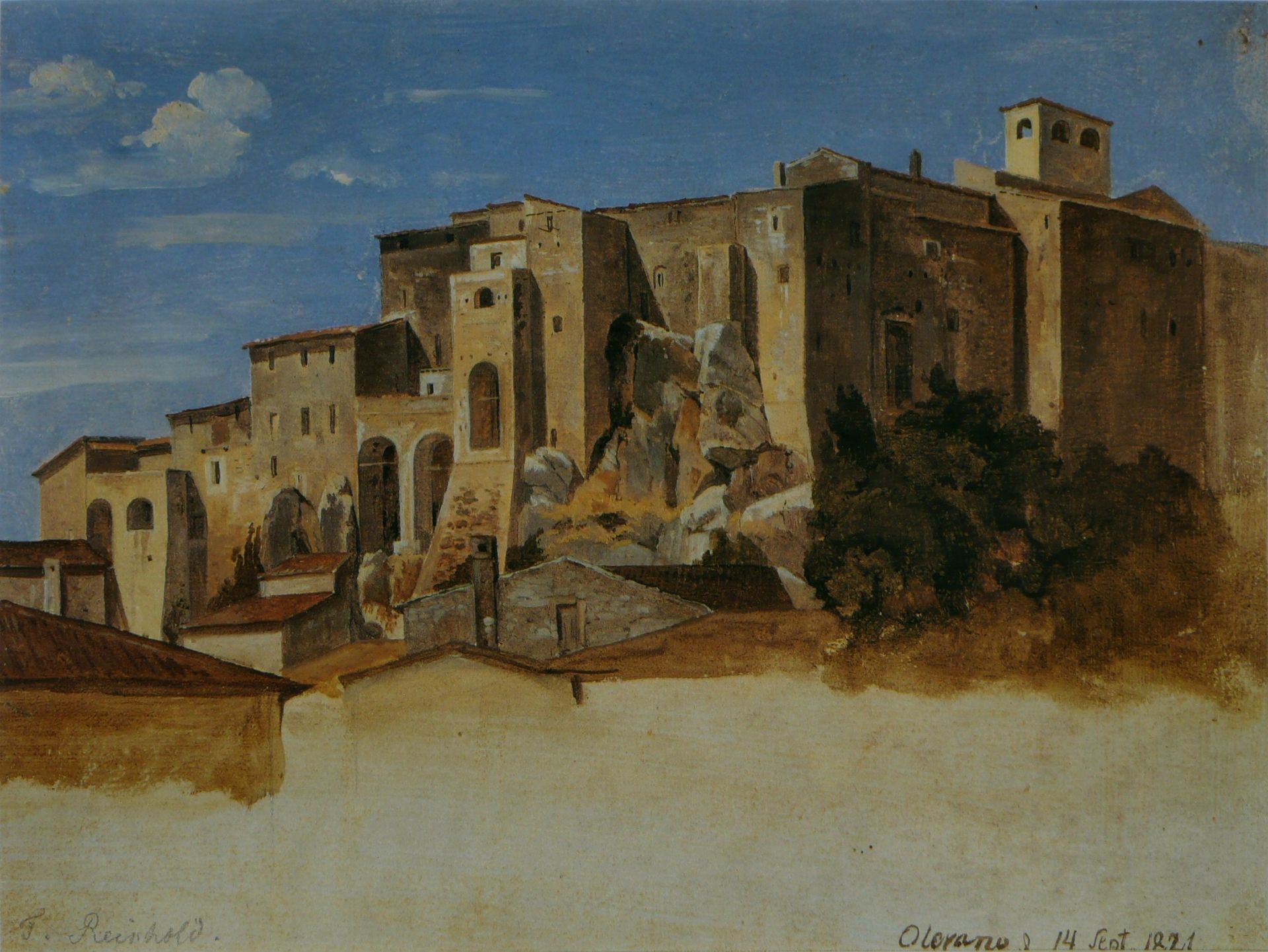 Group of houses in Olevano by Heinrich Reinhold