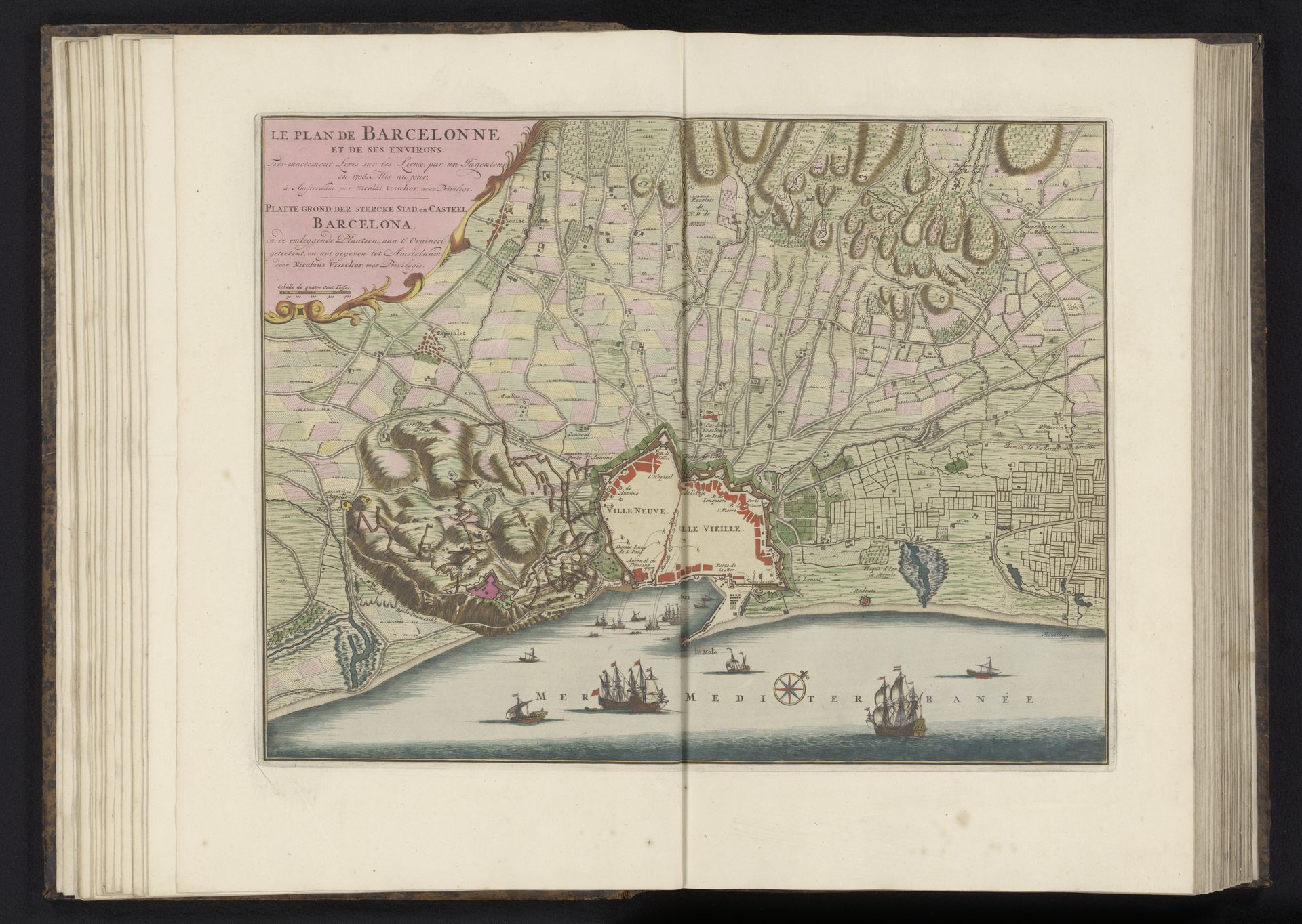 Plattegrond van Barcelona by Nicolaes (II) Visscher