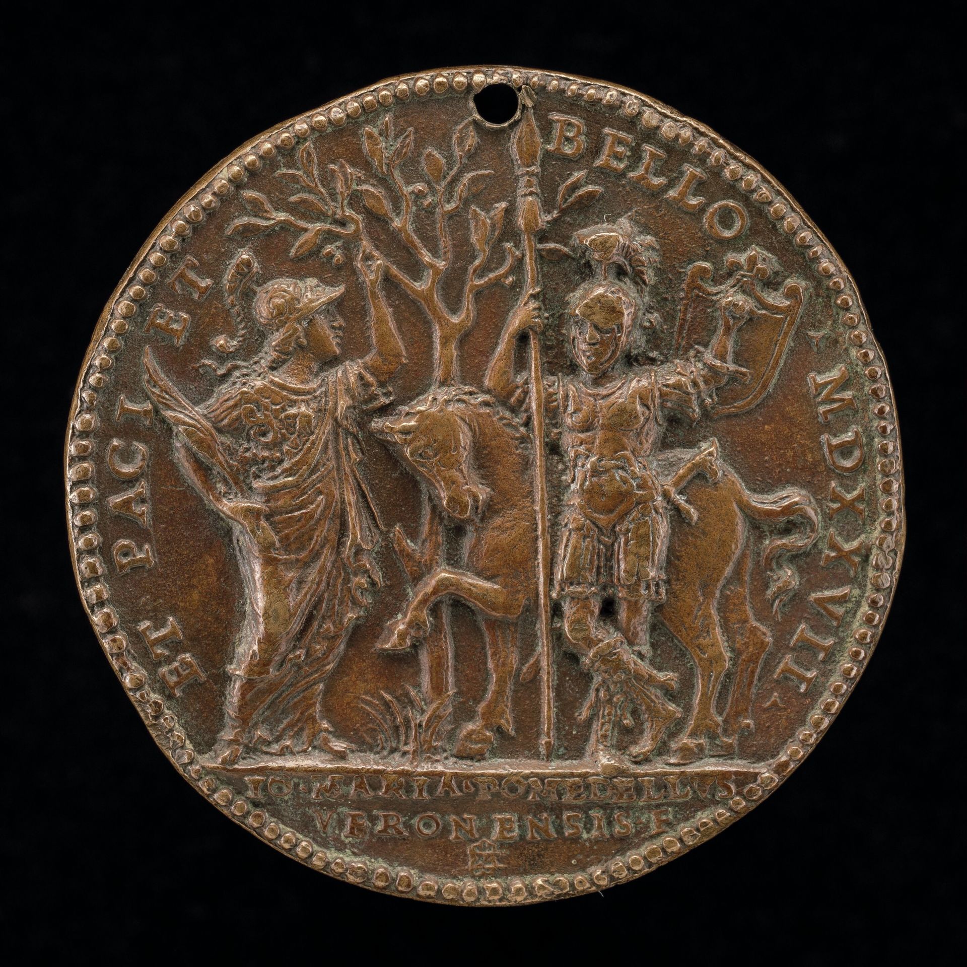 Pallas and Mars with His Horse [reverse] by Giovanni Maria Pomedelli