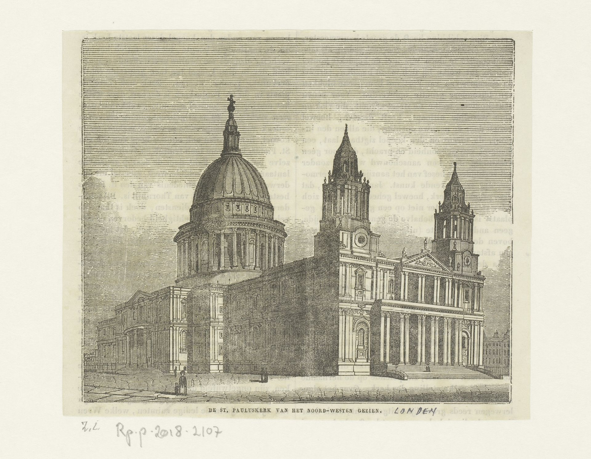 Gezicht op St Pauls Cathedral vanuit het noordwesten, te Londen by Anonymous