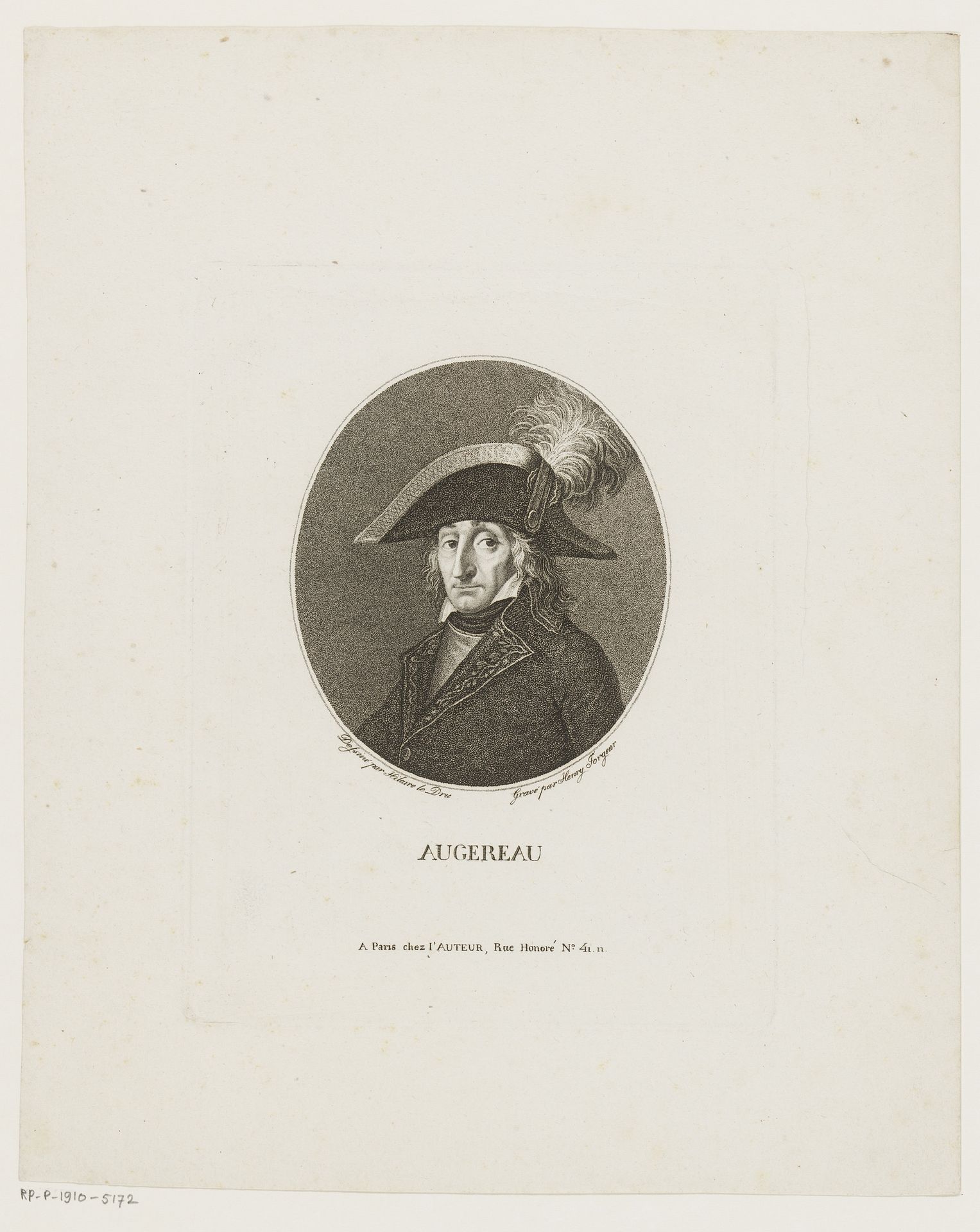 Portret van Pierre François Charles Augereau by Henri Forgeur