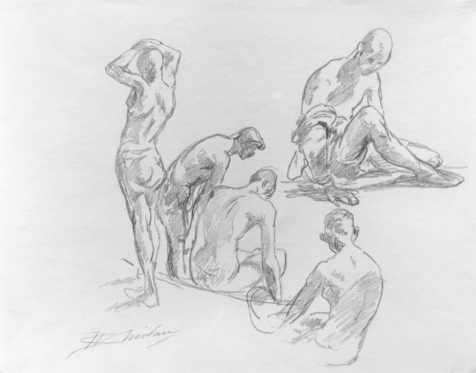 Studies of Bathers by Walter Shirlaw