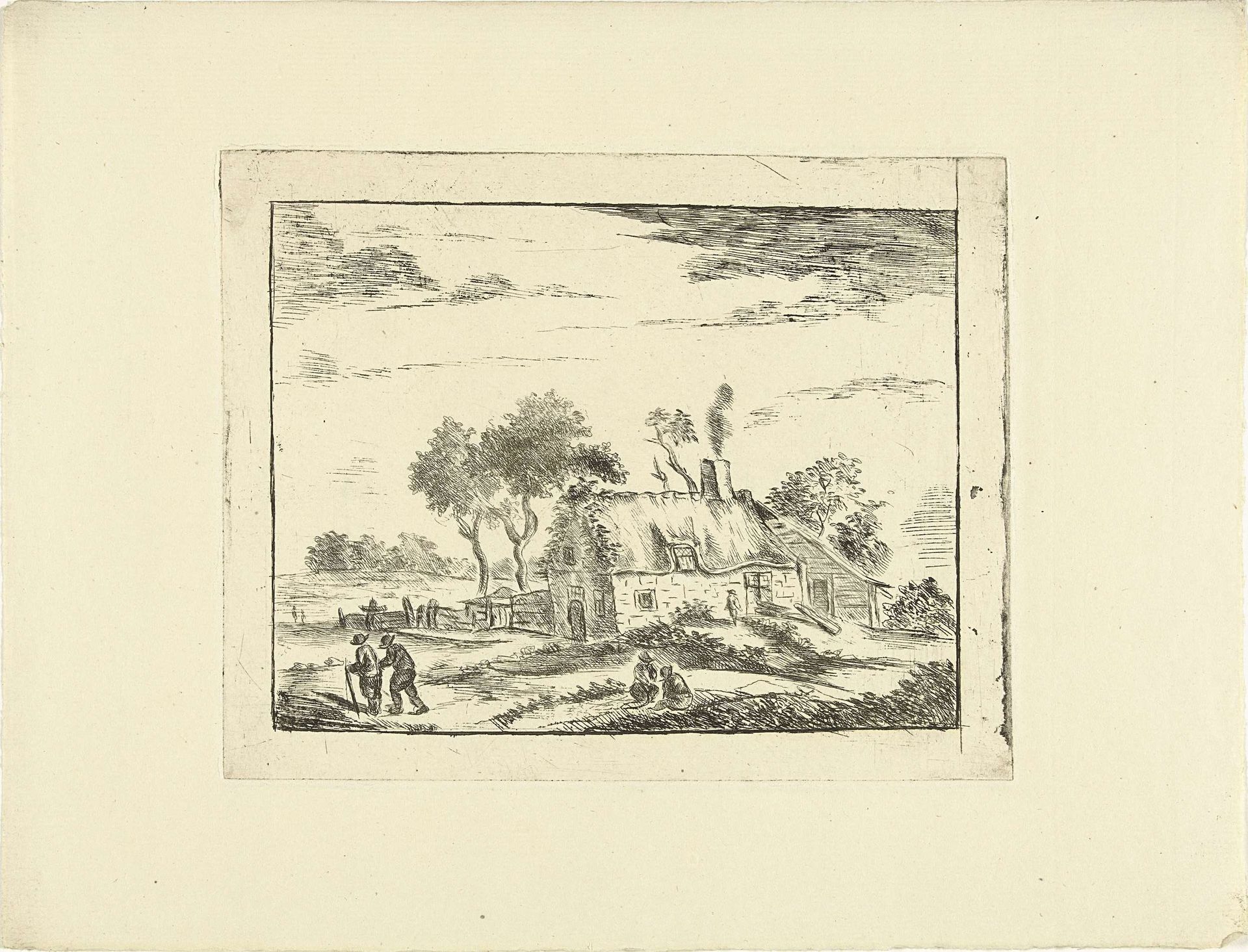 Landschap met herberg en reizigers by G. van Citters