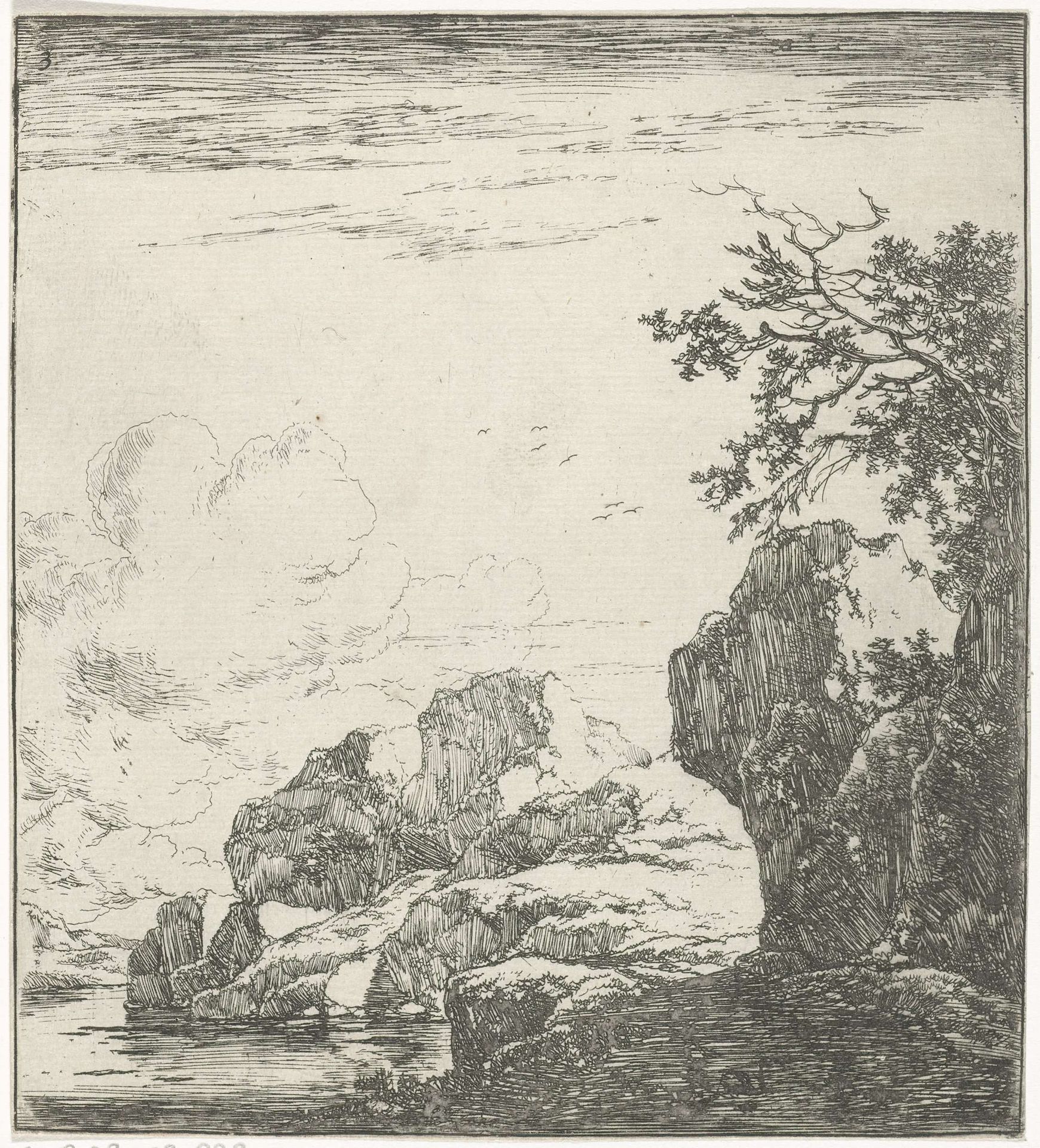Rotsen aan de rivier by Herman Naiwincx