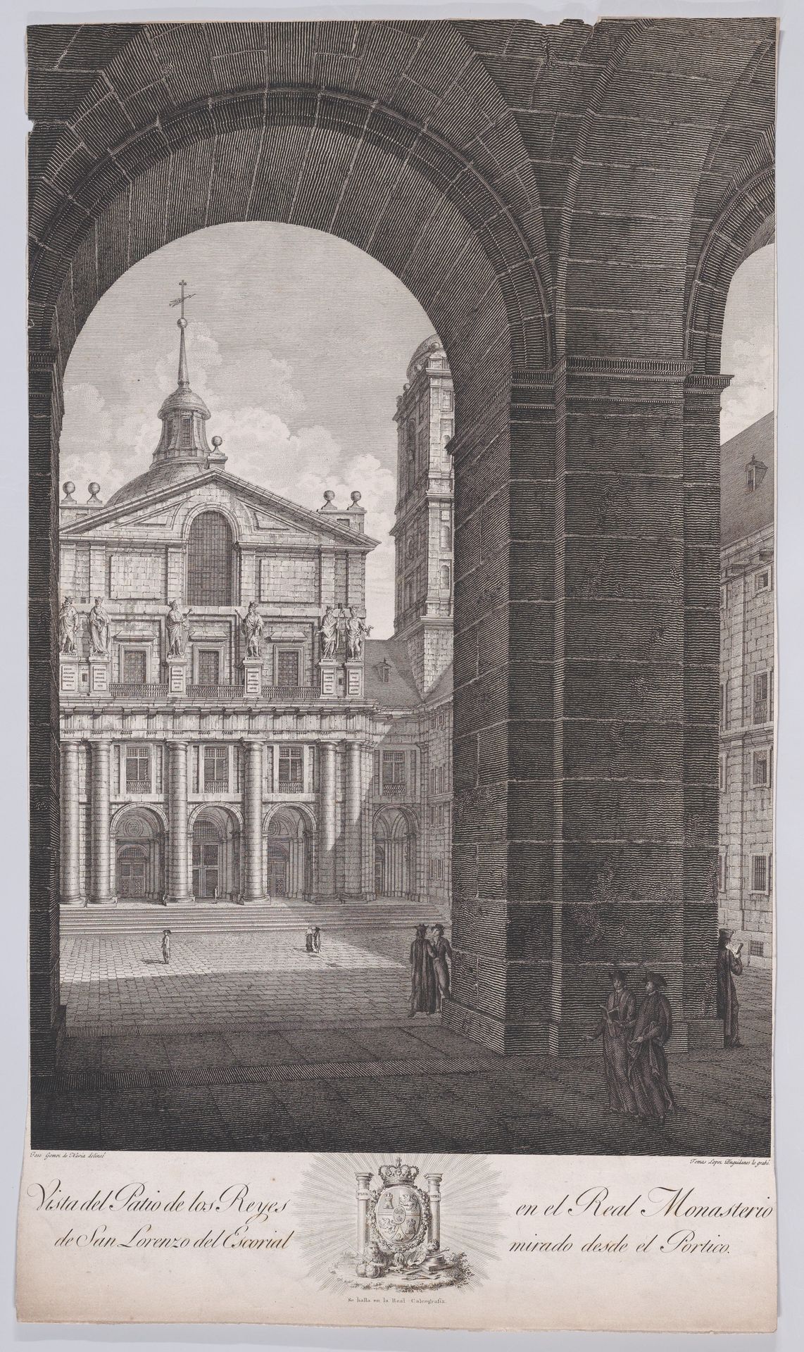 View of the Patio of the Kings in the monastery of El Escorial, from a series of Views of El Escorial by Tomás López Enguidanos