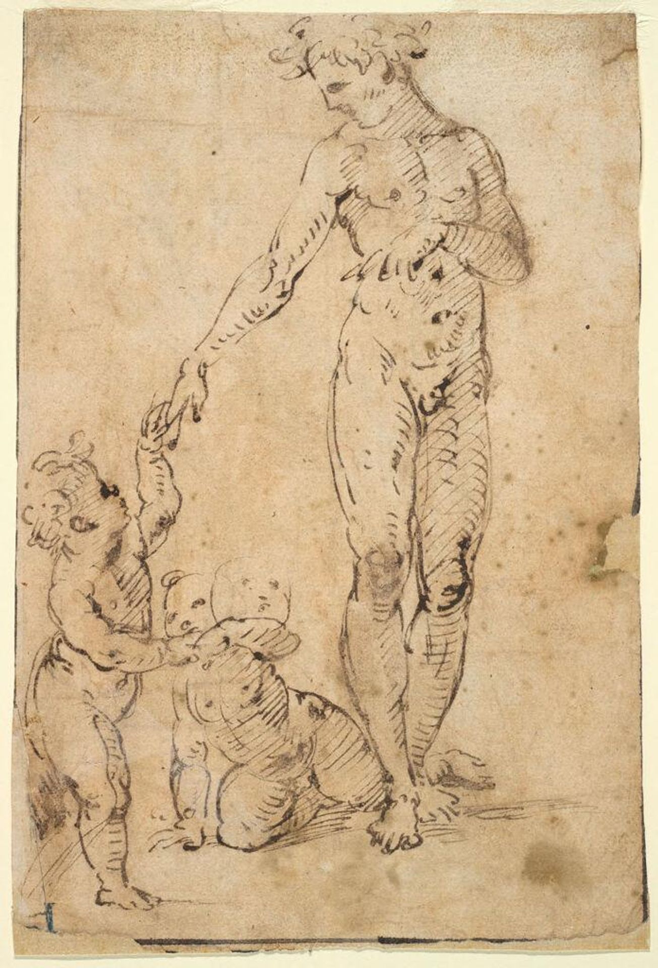 Standing Nude with Two Putti; verso: Two Putti by Anonymous