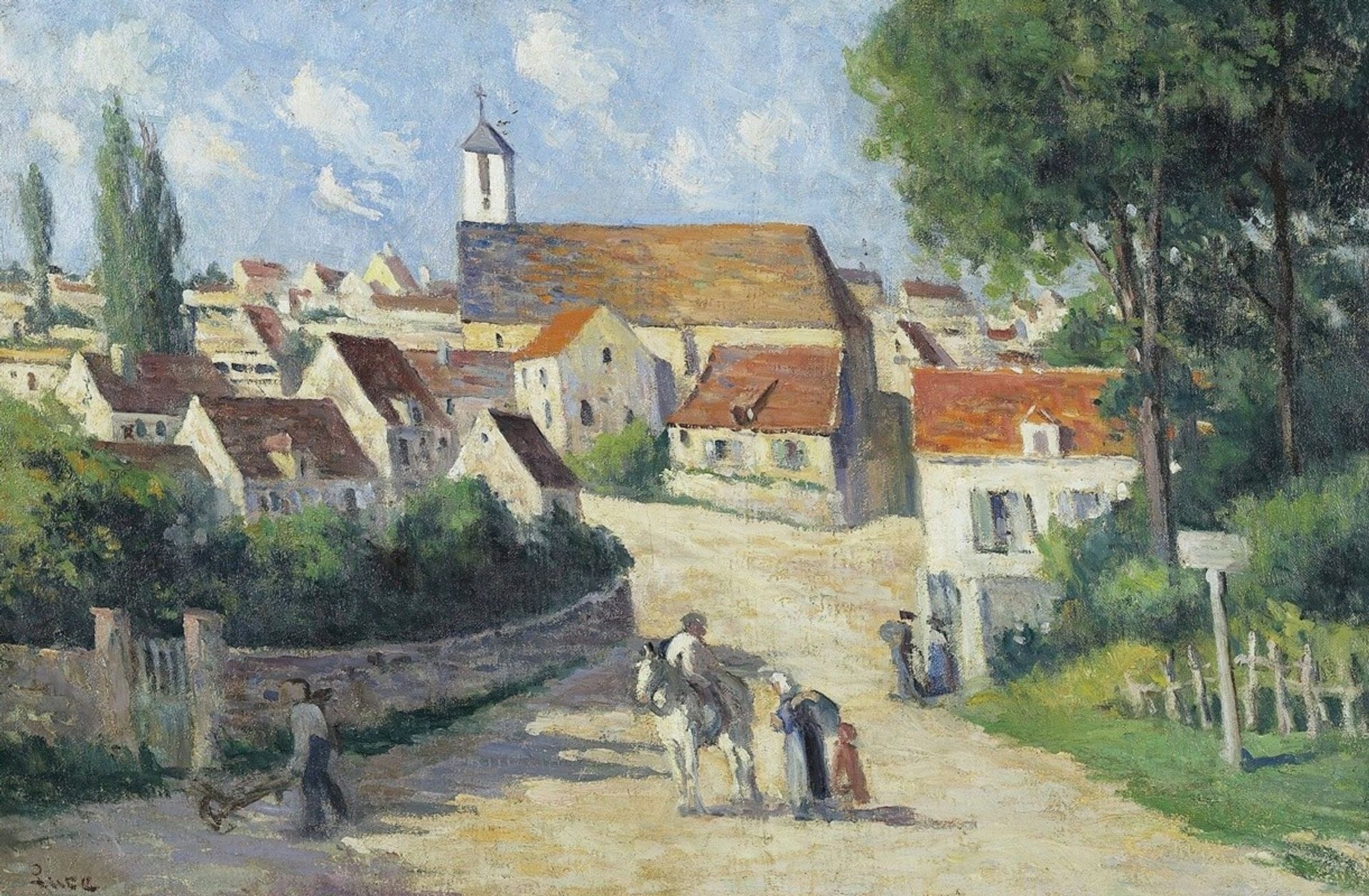 Guernes, La Rue De Village by Maximilien Luce