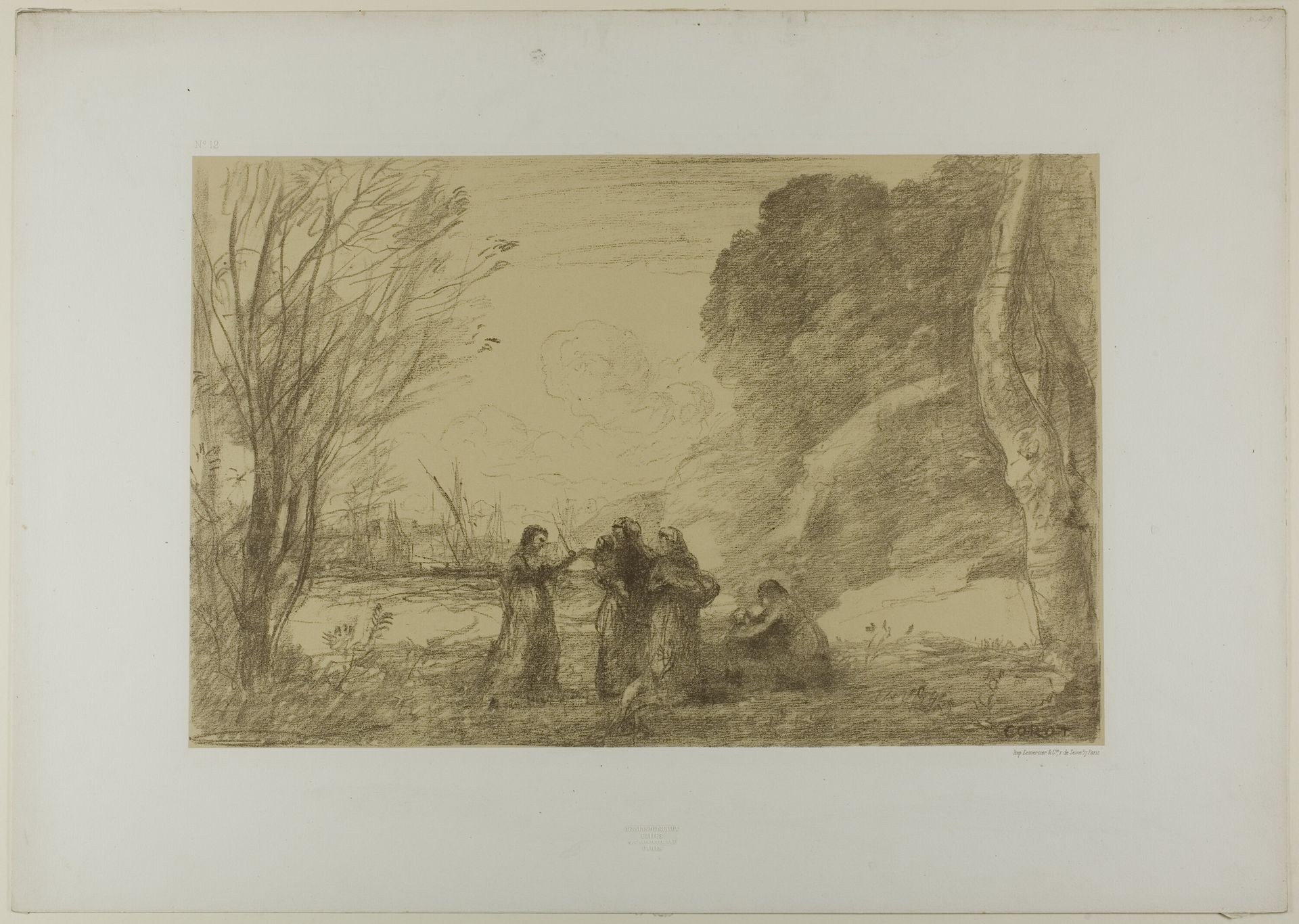 A Family at Terracina by Camille Corot