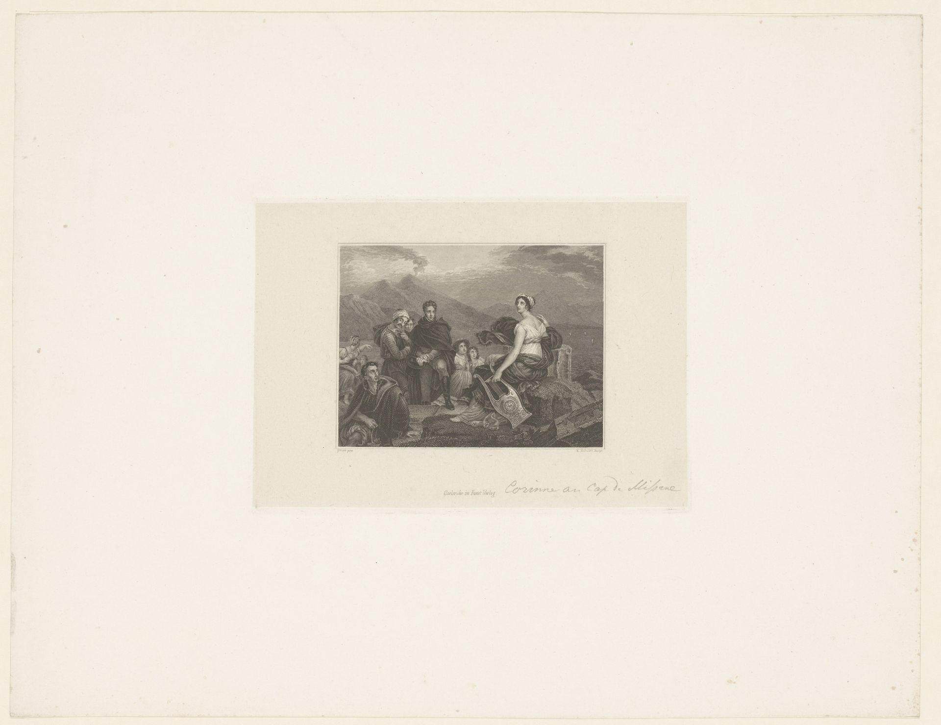 Scène uit Corinne van Madame de Staël by Edouard Schuler