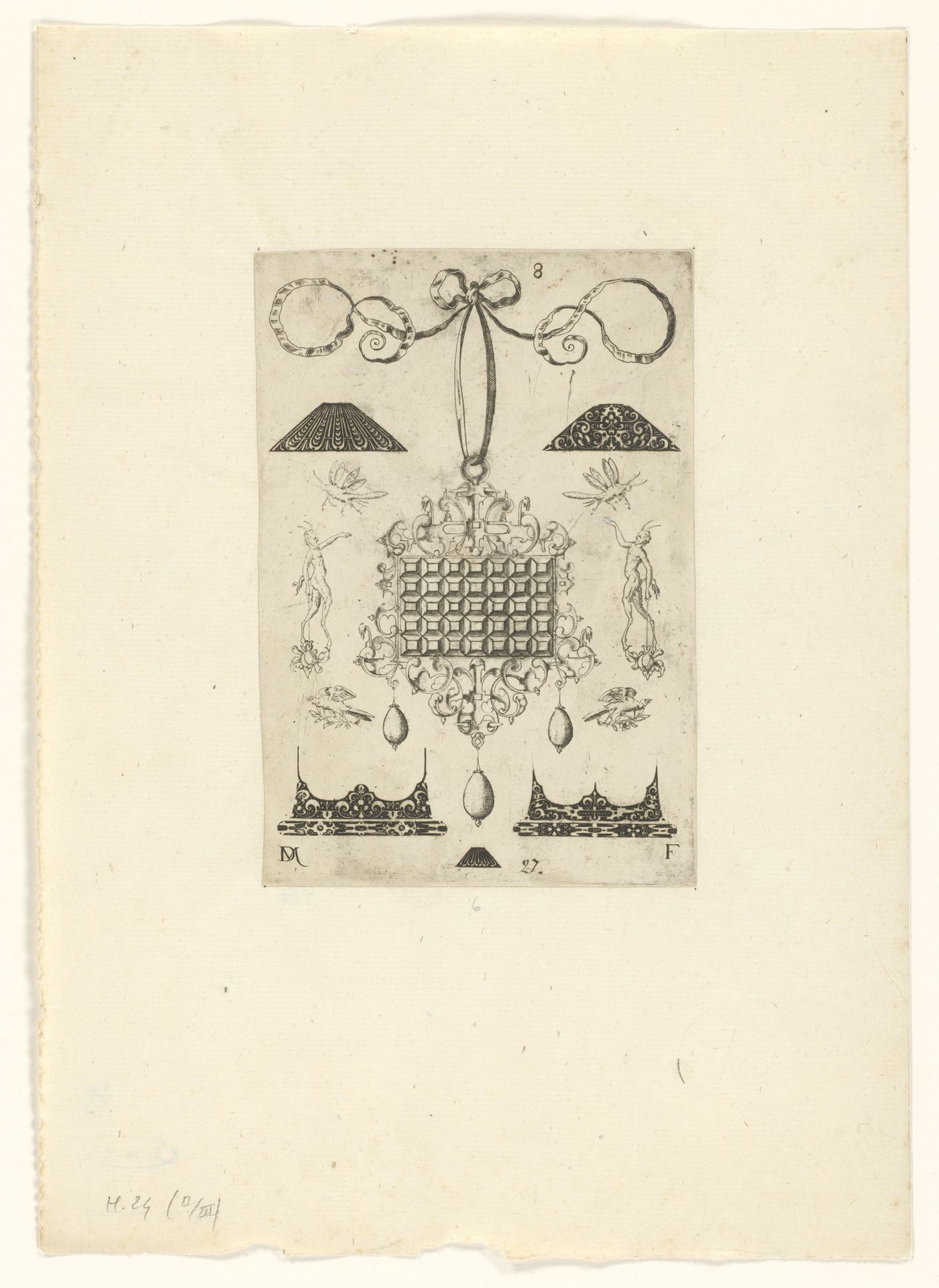 Ornamentprent met ontwerp voor edelsmeedkunst by Daniel Mignot