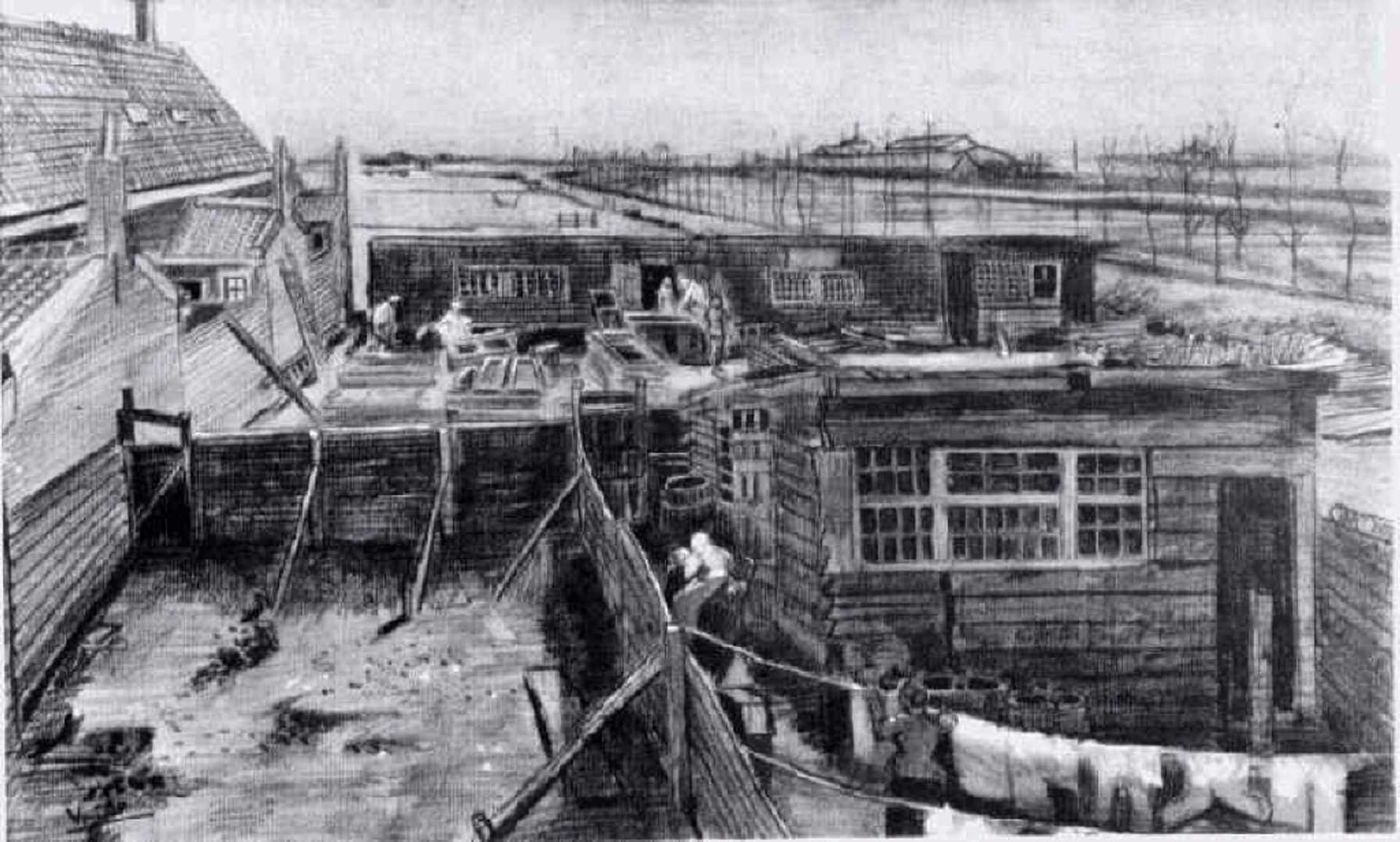 Carpenter's Yard and Laundry by Vincent van Gogh