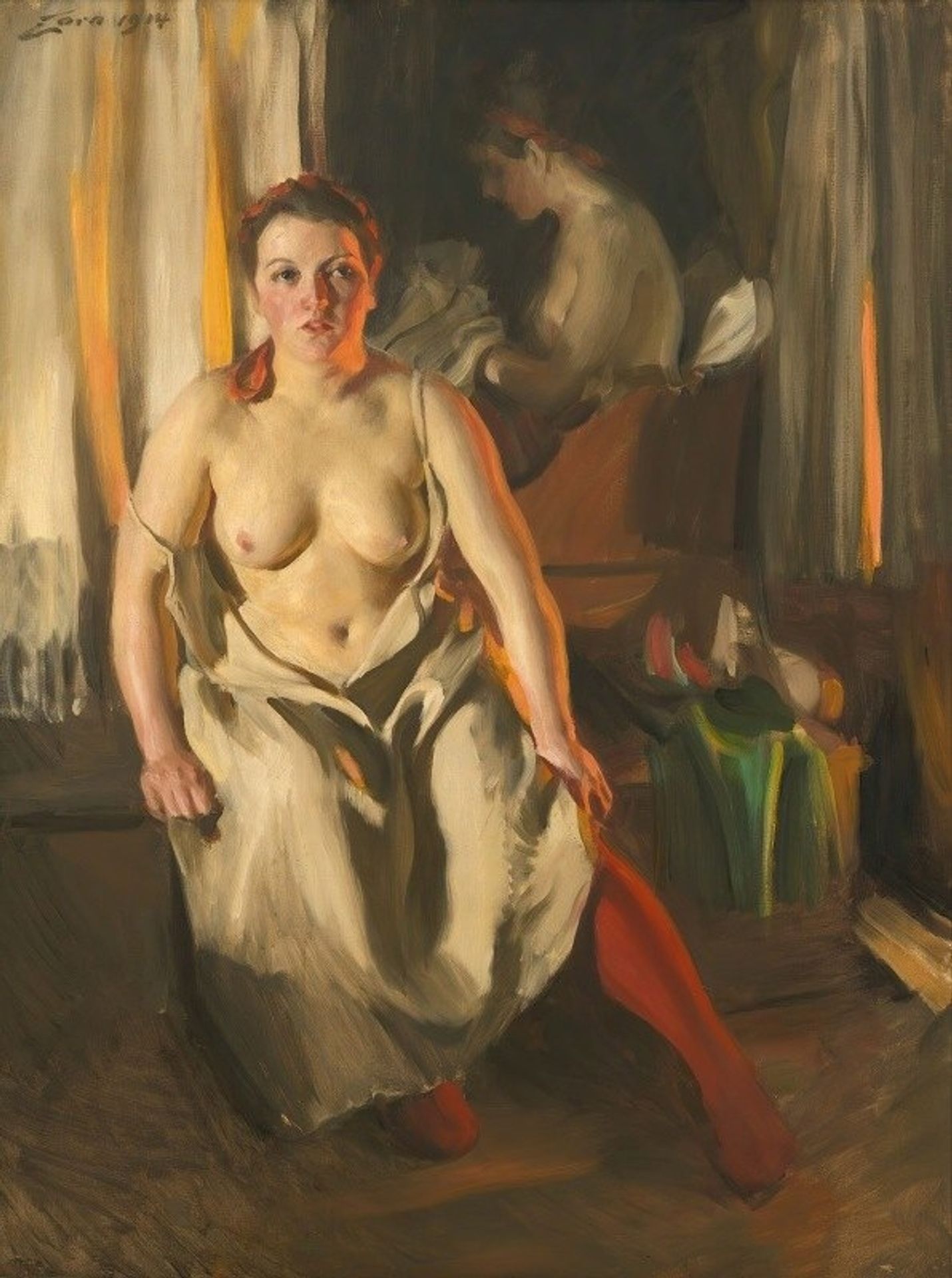 Red stockings by Anders Zorn