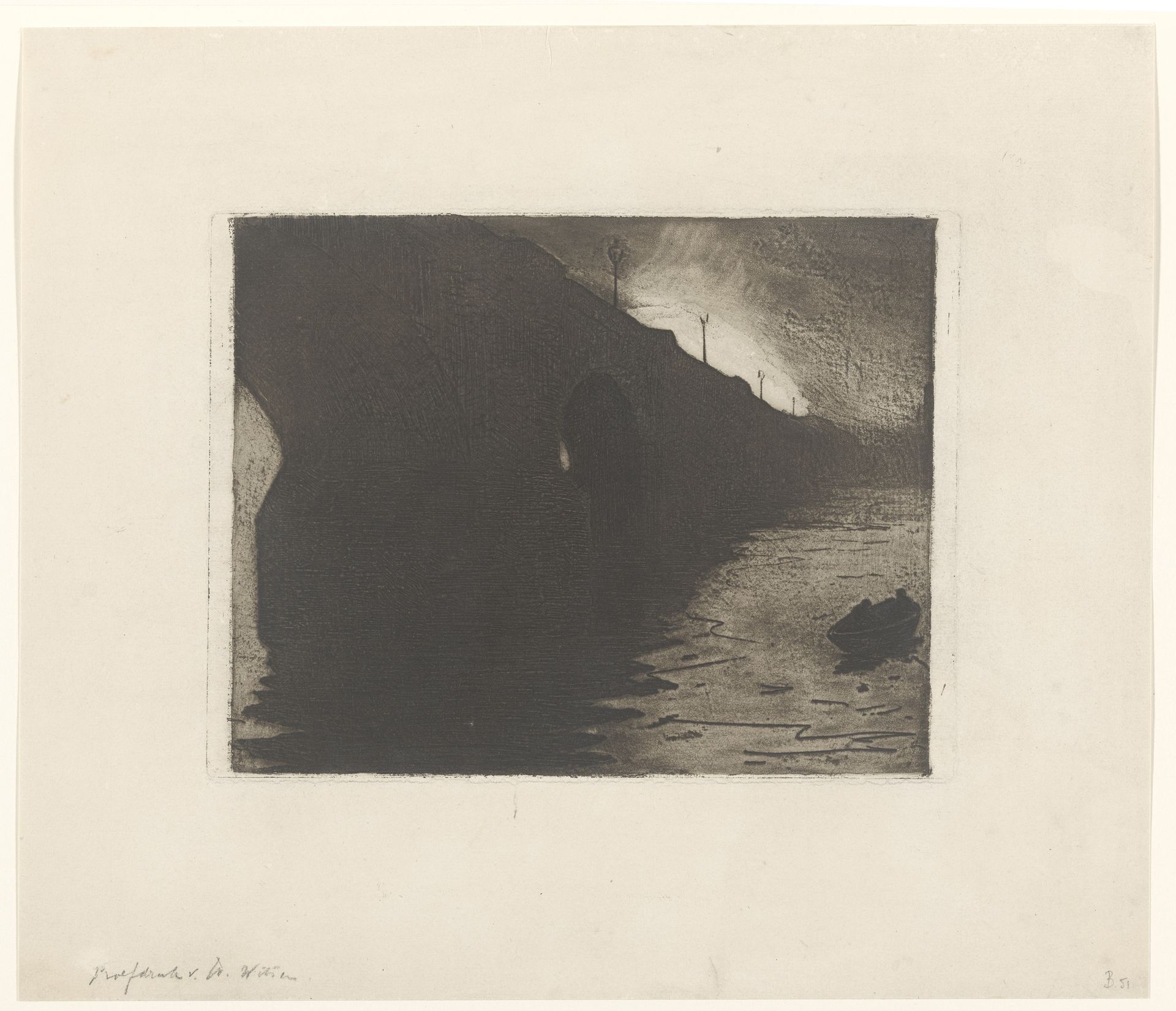 Gezicht op Waterloo Bridge in de mist in Londen by Willem Witsen