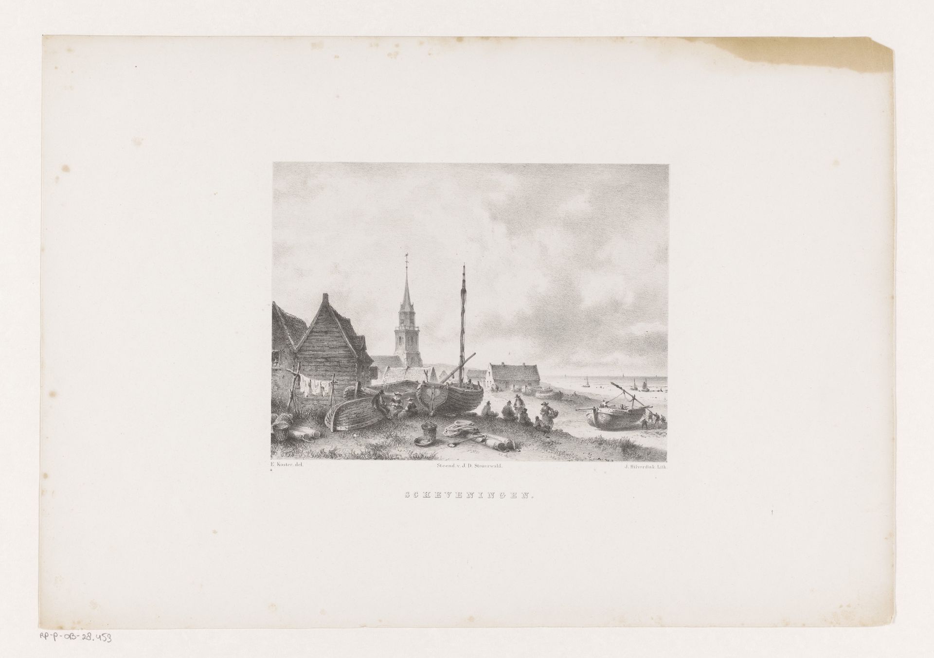 Gezicht op het strand van Scheveningen by Johannes Hilverdink