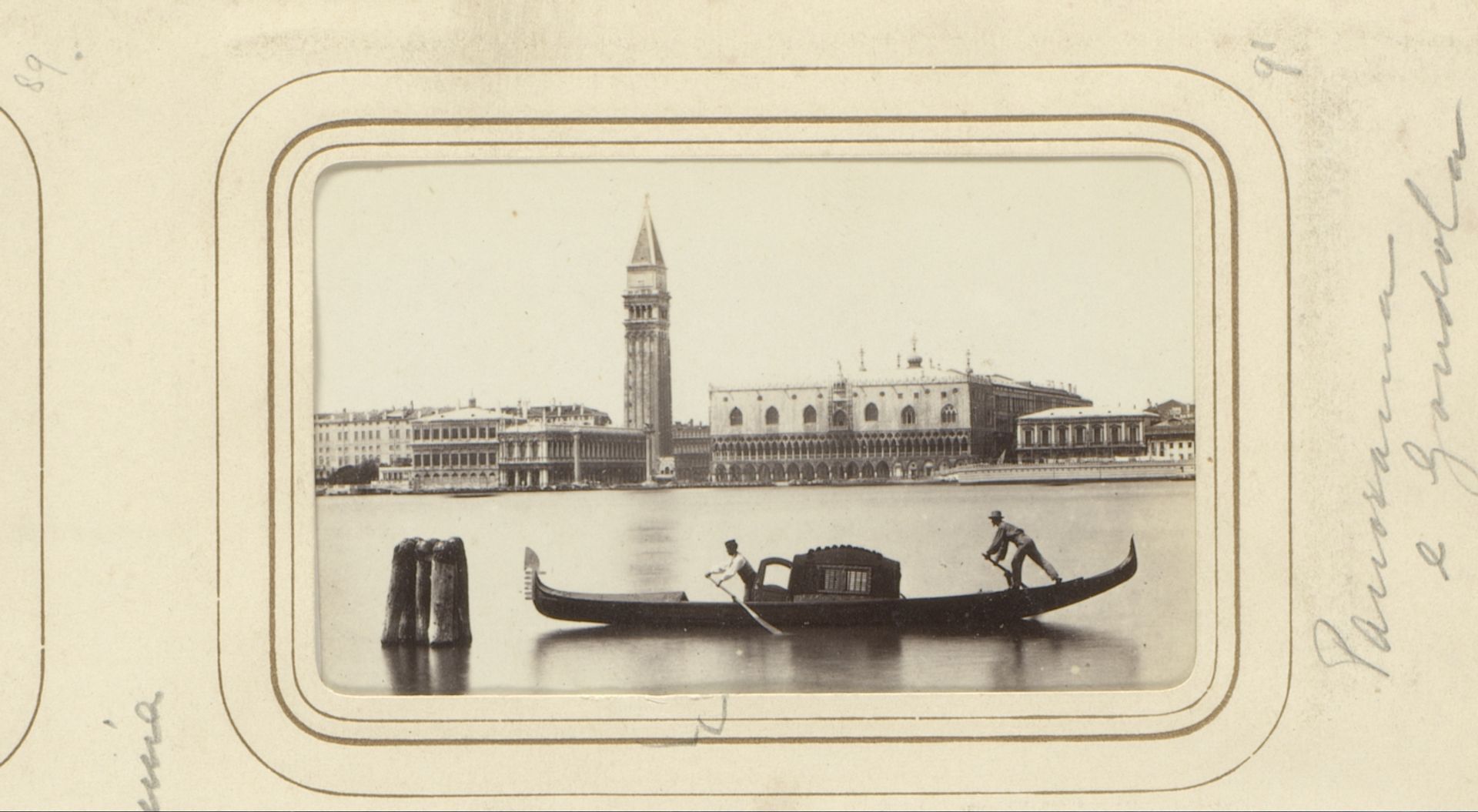 Gondel in het Canal Grande te Venetië met op de achtergrond Palazzo Ducale en de Campanile by Carlo Ponti