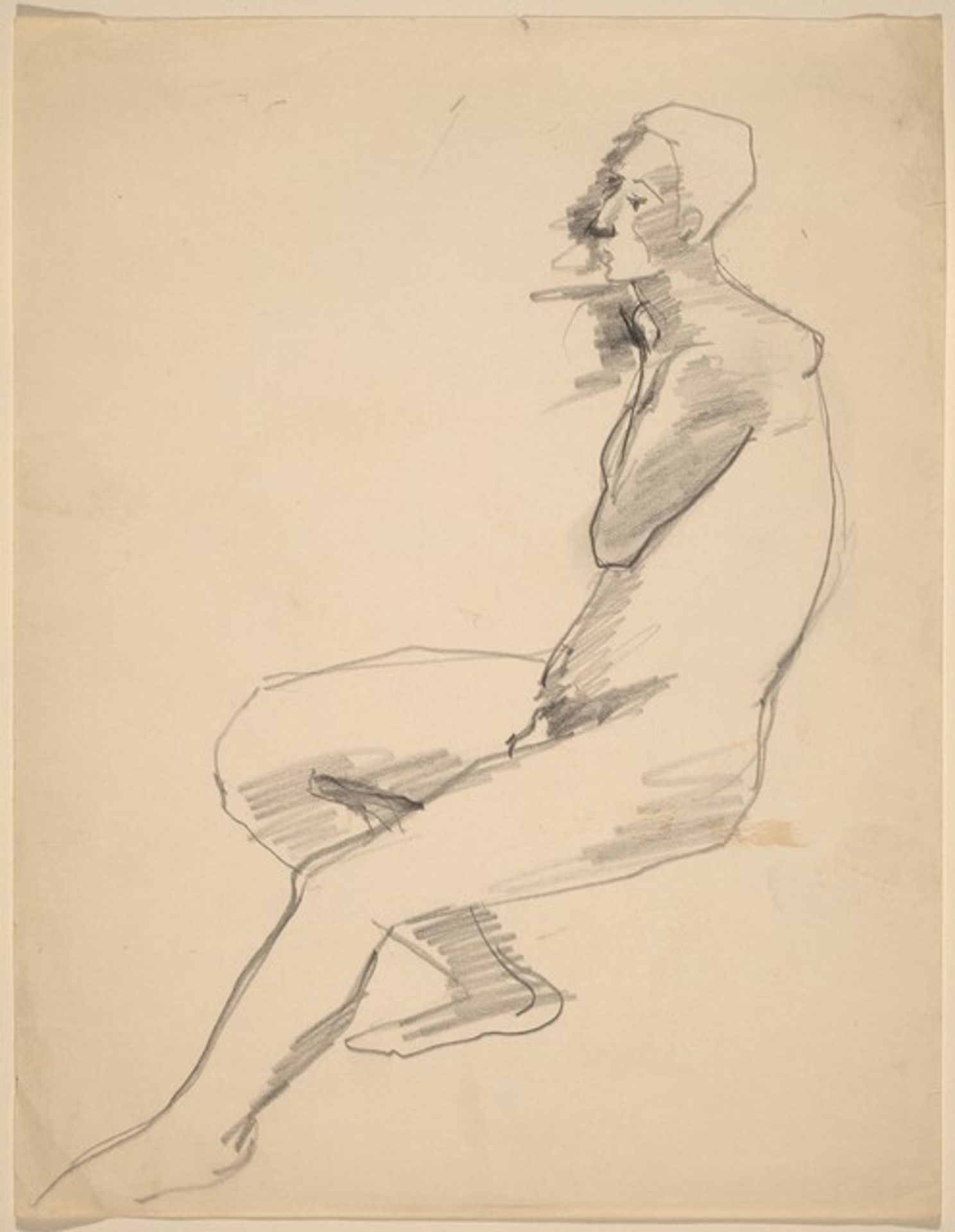 Side View of Seated Nude Facing Left by Mark Rothko