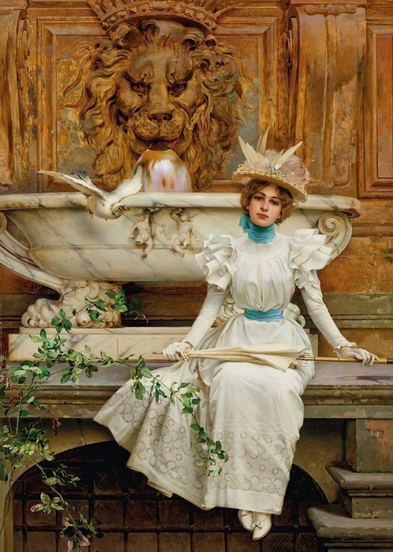 Alla fontana by Vittorio Matteo Corcos