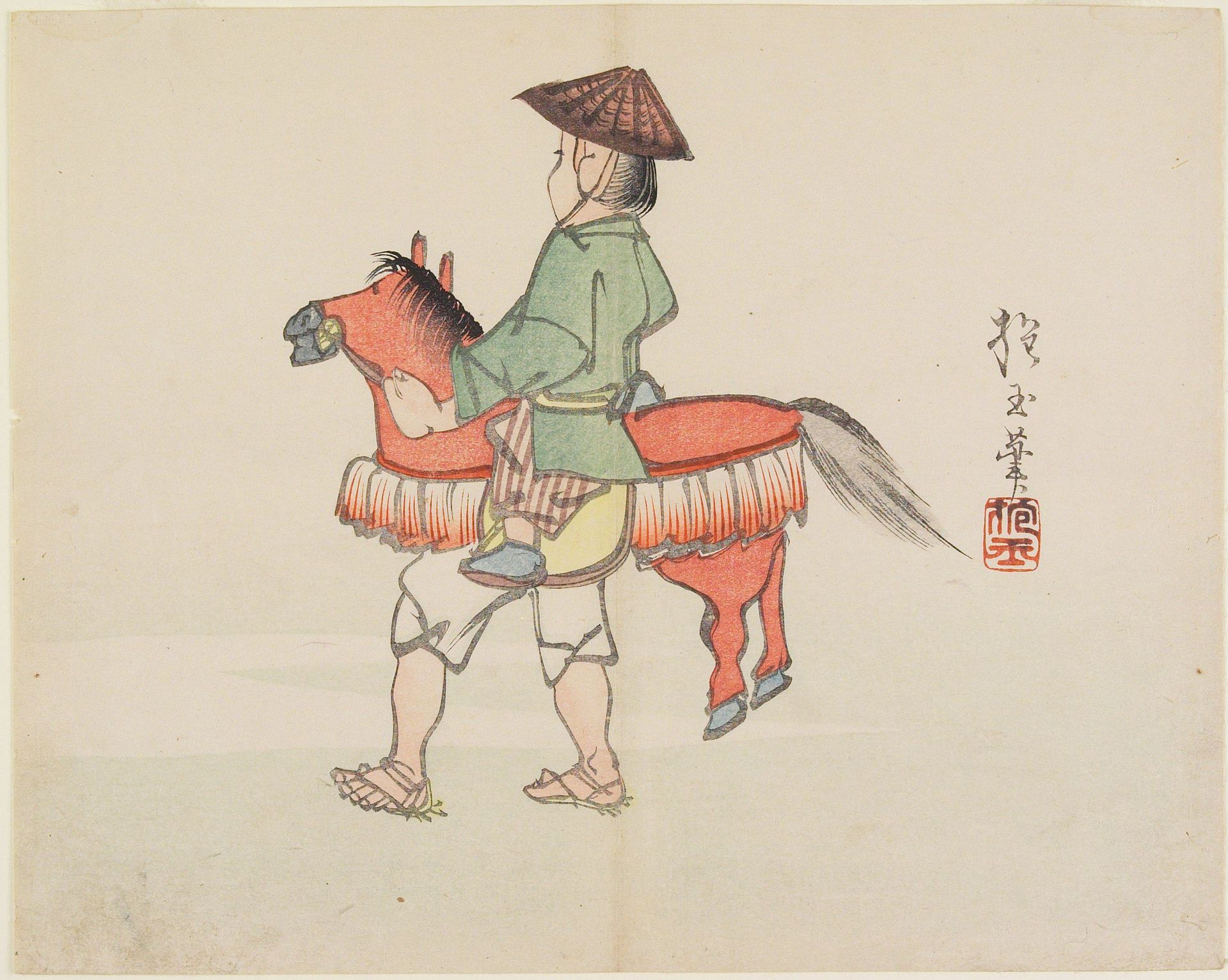 Street Performer with Horse Costume by Yamada Hōgyoku