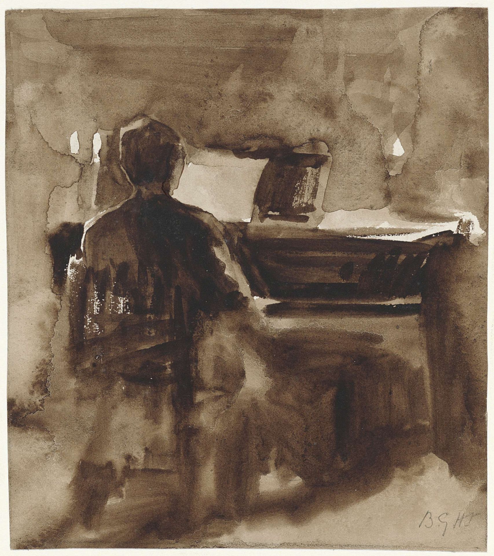 Pianospeler bij kaarslicht by Bramine Hubrecht