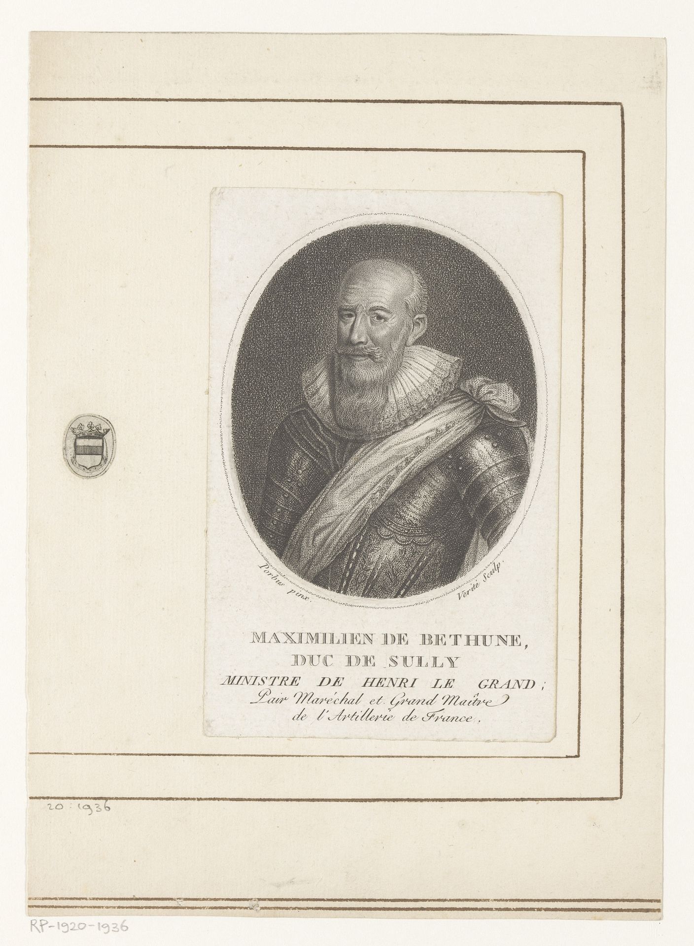 Portret van Maximilien de Bethune, hertog van Sully by Jean Baptiste Vérité