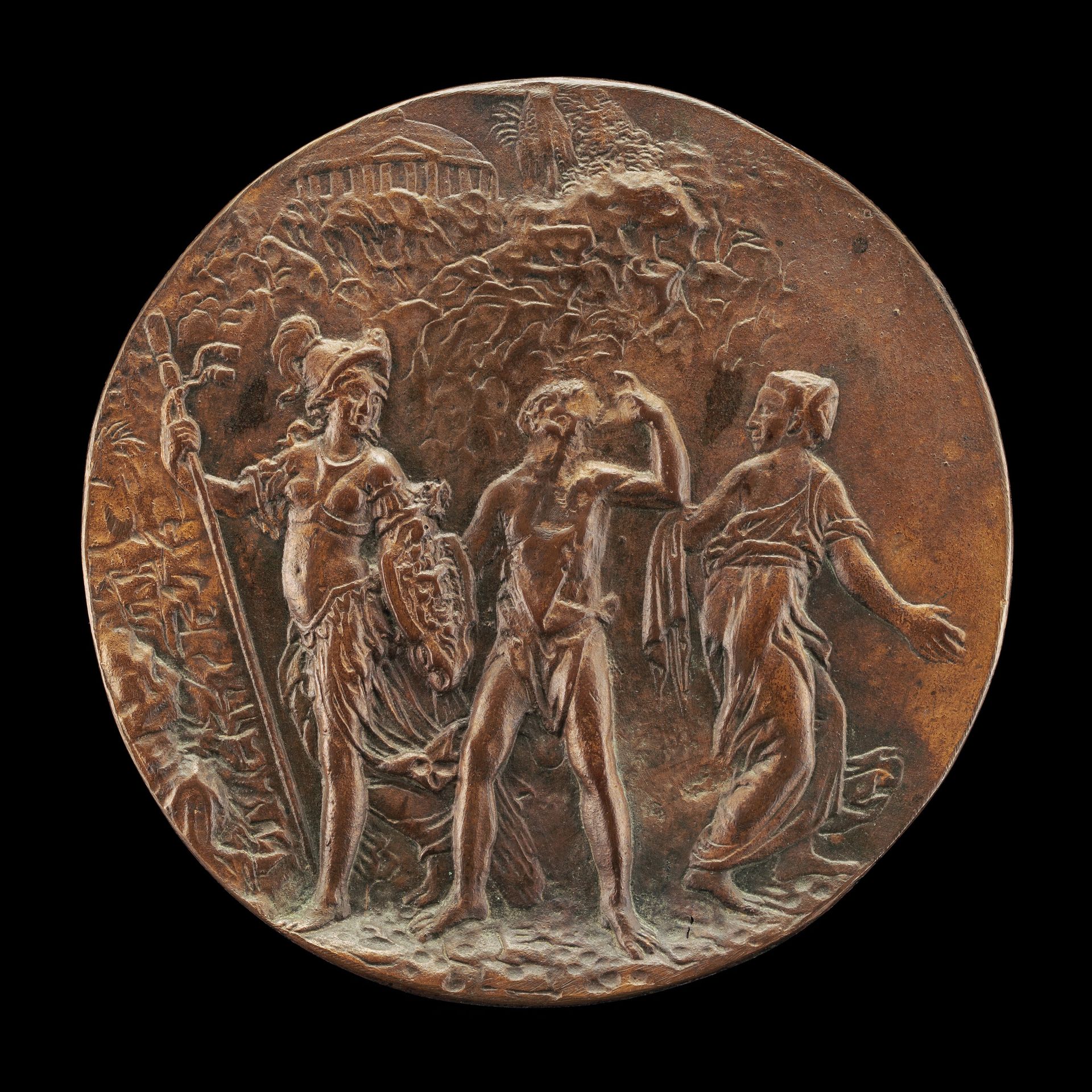 Minerva, Hercules, and Vice [reverse] by Antonio Abondio