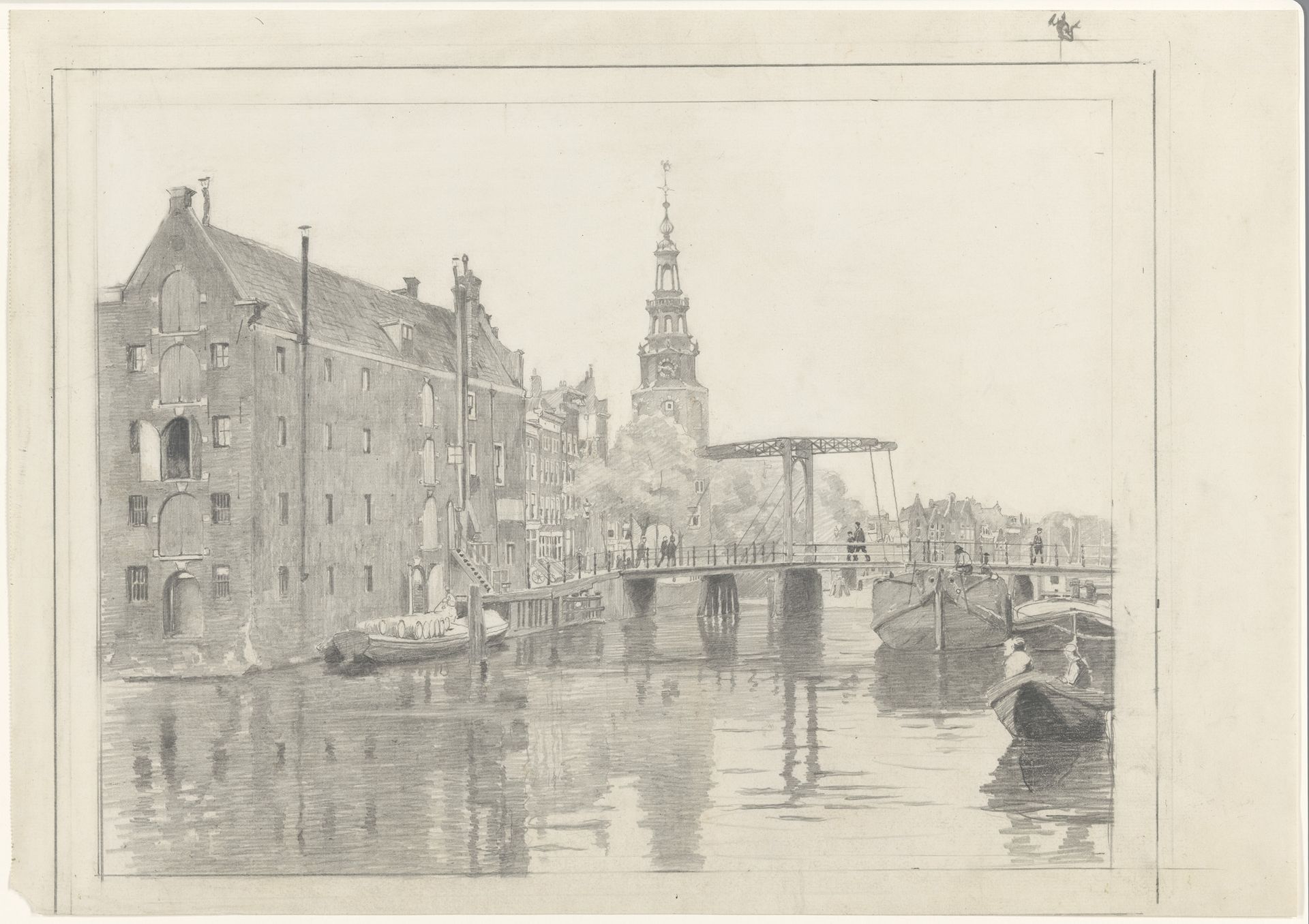 Stadsgezicht met de Montelbaanstoren by Willem Witsen
