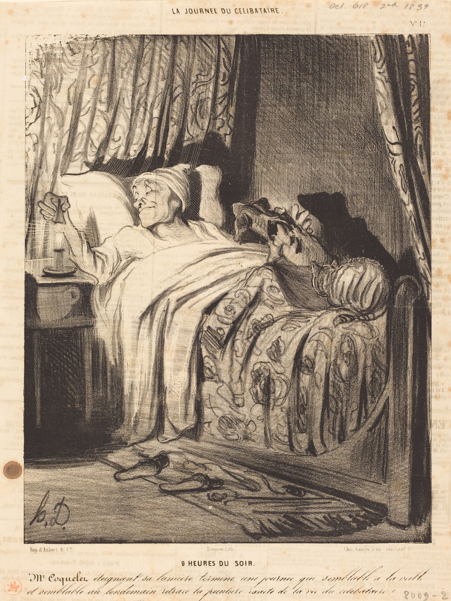 9 heures du soir by Honoré Daumier