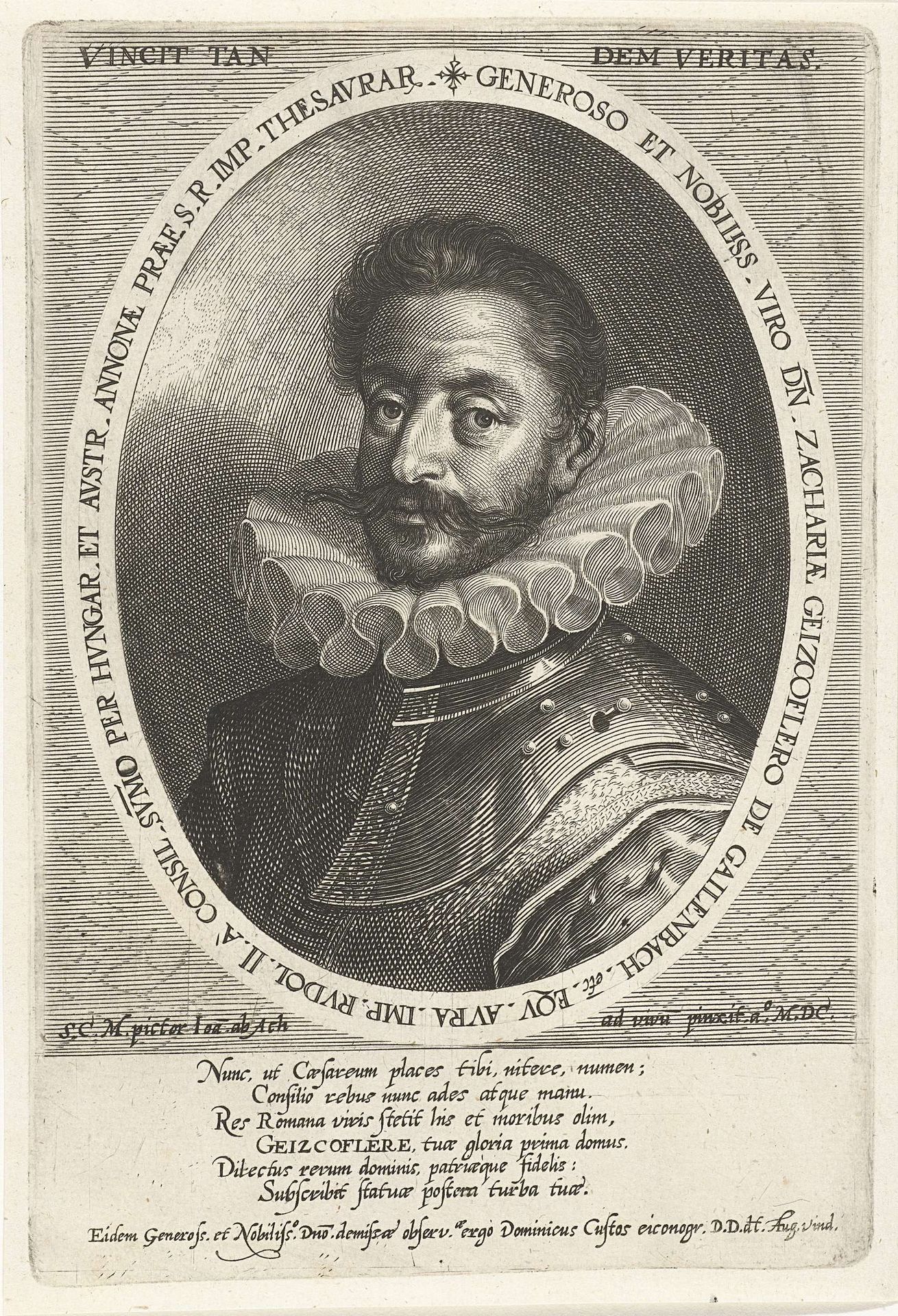 Portret van Zacharias Geizkofler by Dominicus Custos
