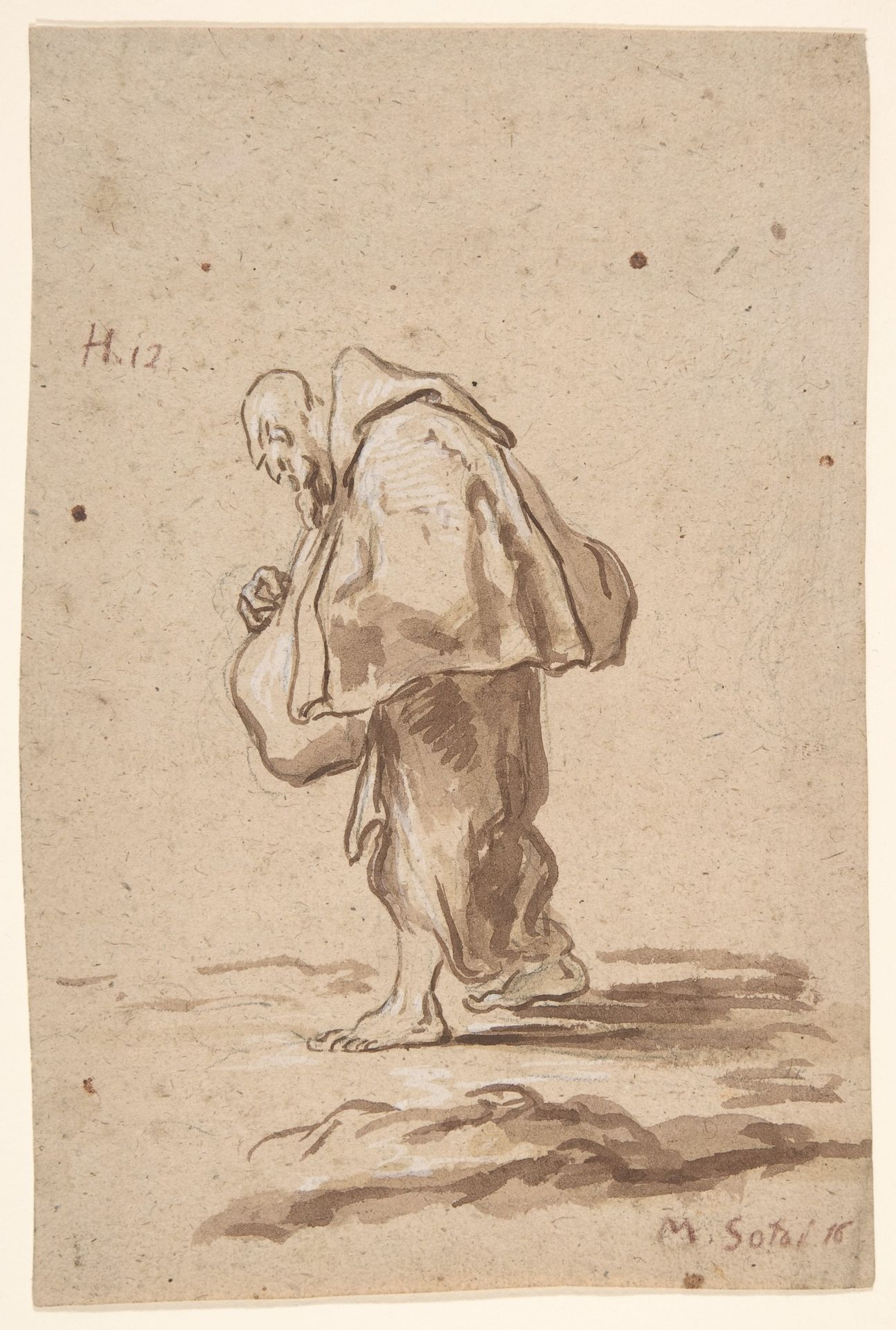 Standing Pilgrim Friar. by Alessandro Magnasco