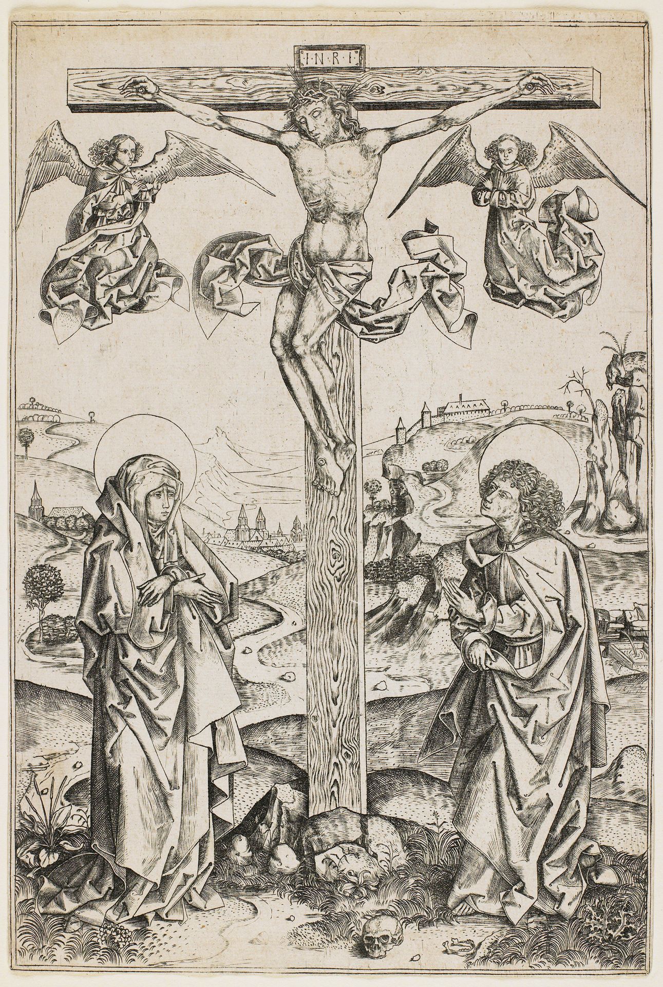 Christ on the Cross with Two Saints by Anonymous