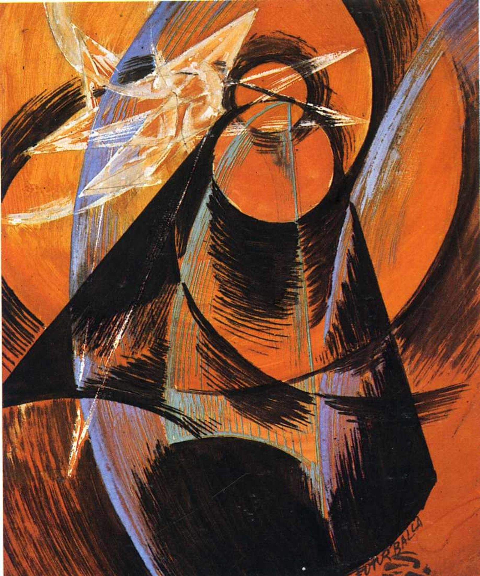 Planet Mercury passing in front of the Sun by Giacomo Balla