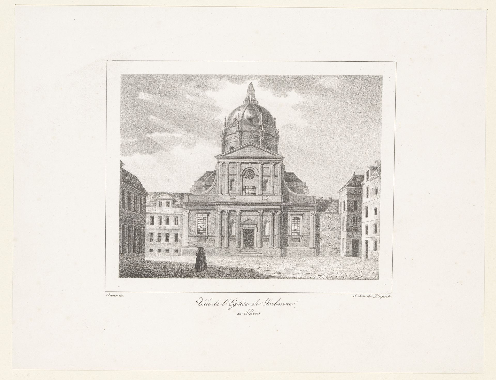 Zicht op de Chapelle Sainte Ursule de la Sorbonne in Parijs by Jean-Baptiste Arnout