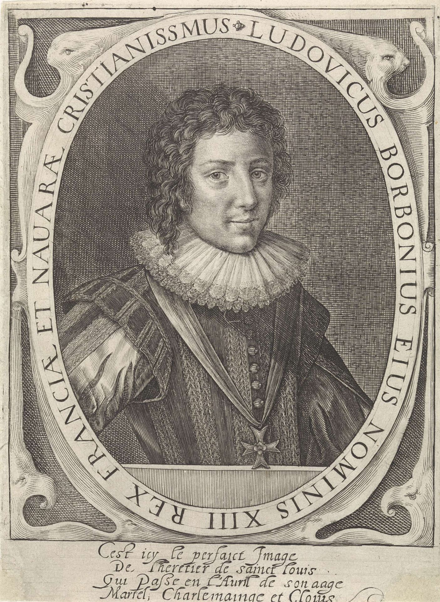 Portret van Lodewijk XIII by Crispijn van de (II) Passe