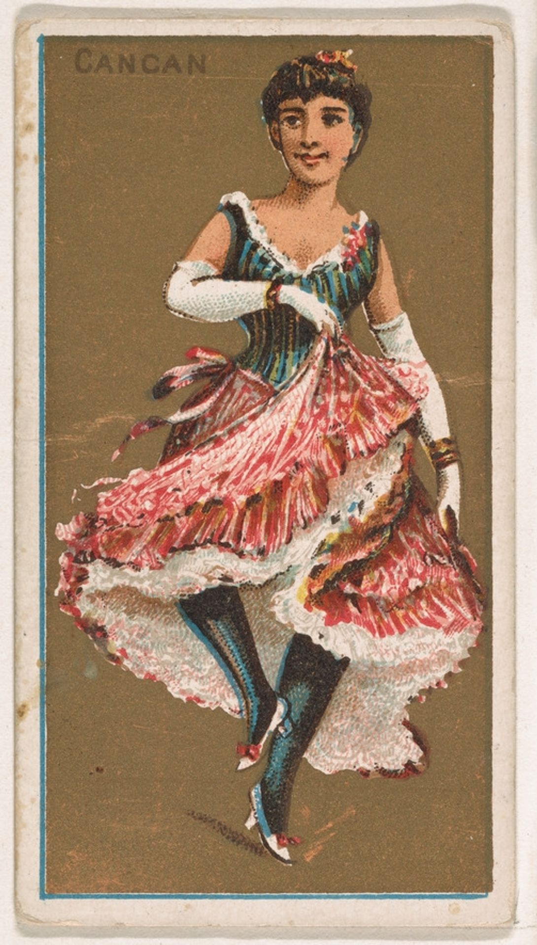 Cancan, from National Dances (N225, Type 1) issued by Kinney Bros. by Kinney Brothers Tobacco Company