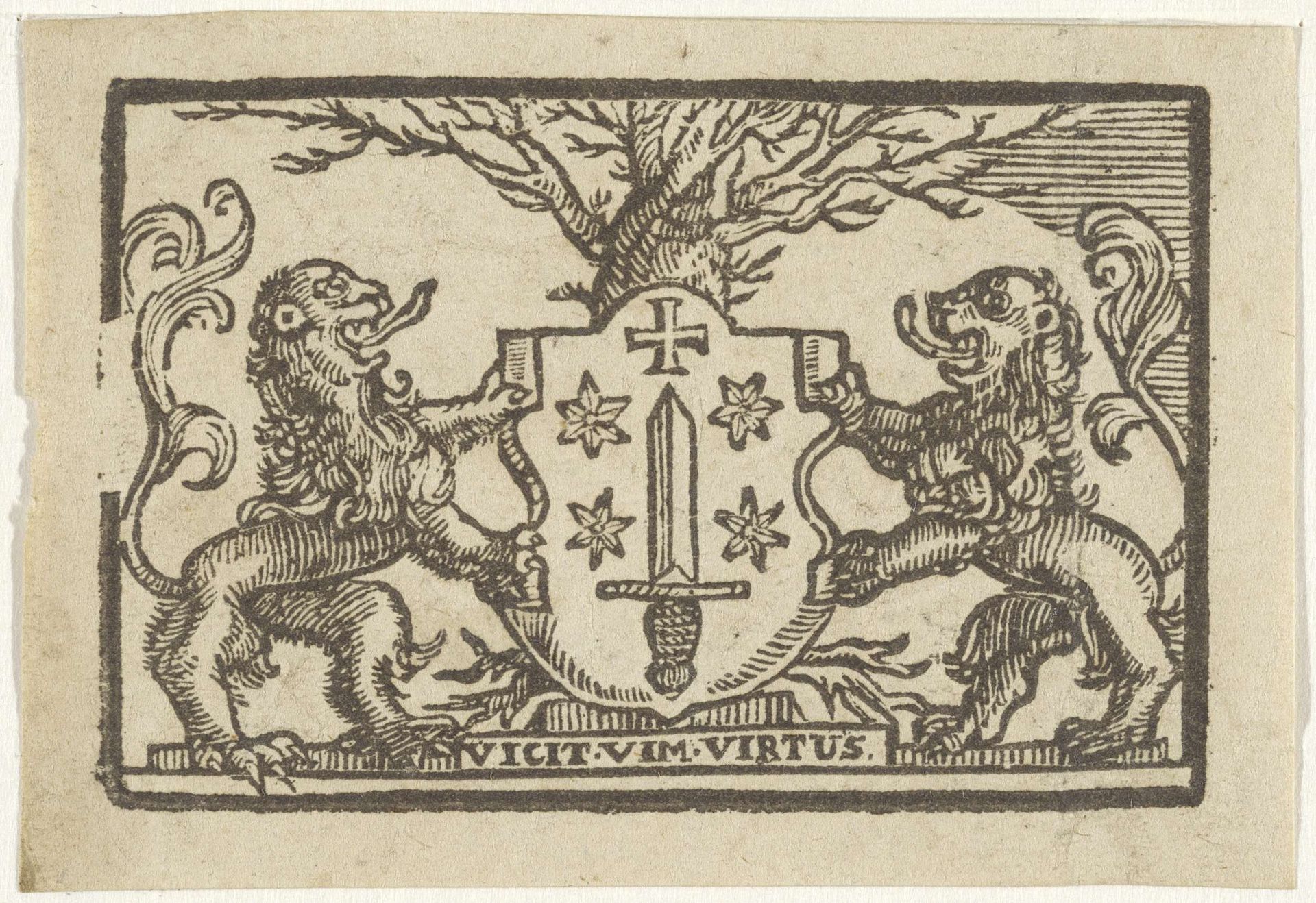Vignet met het wapen van de stad Haarlem by Anonymous