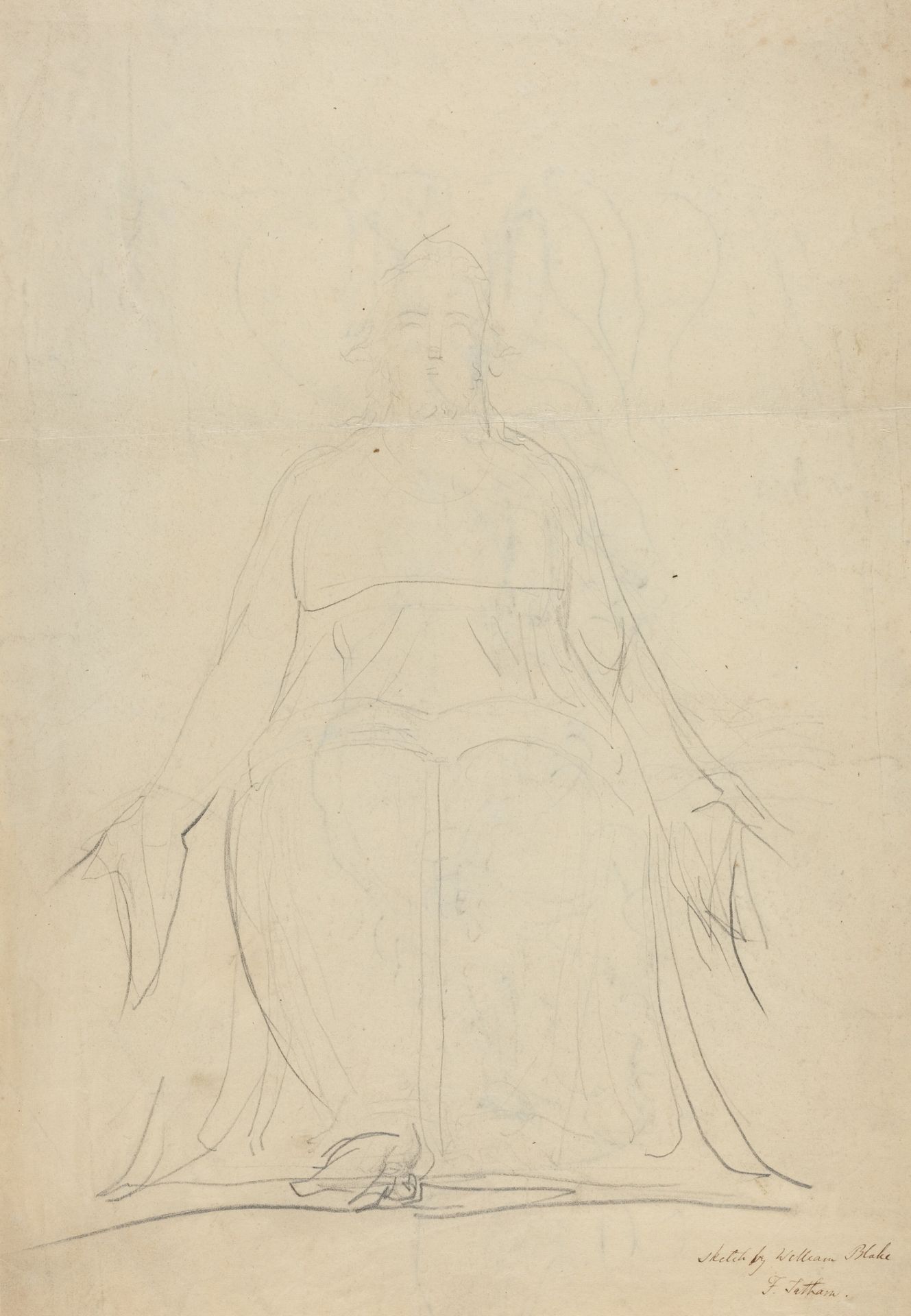 An Ascending Spiral of Figures [recto] by William Blake