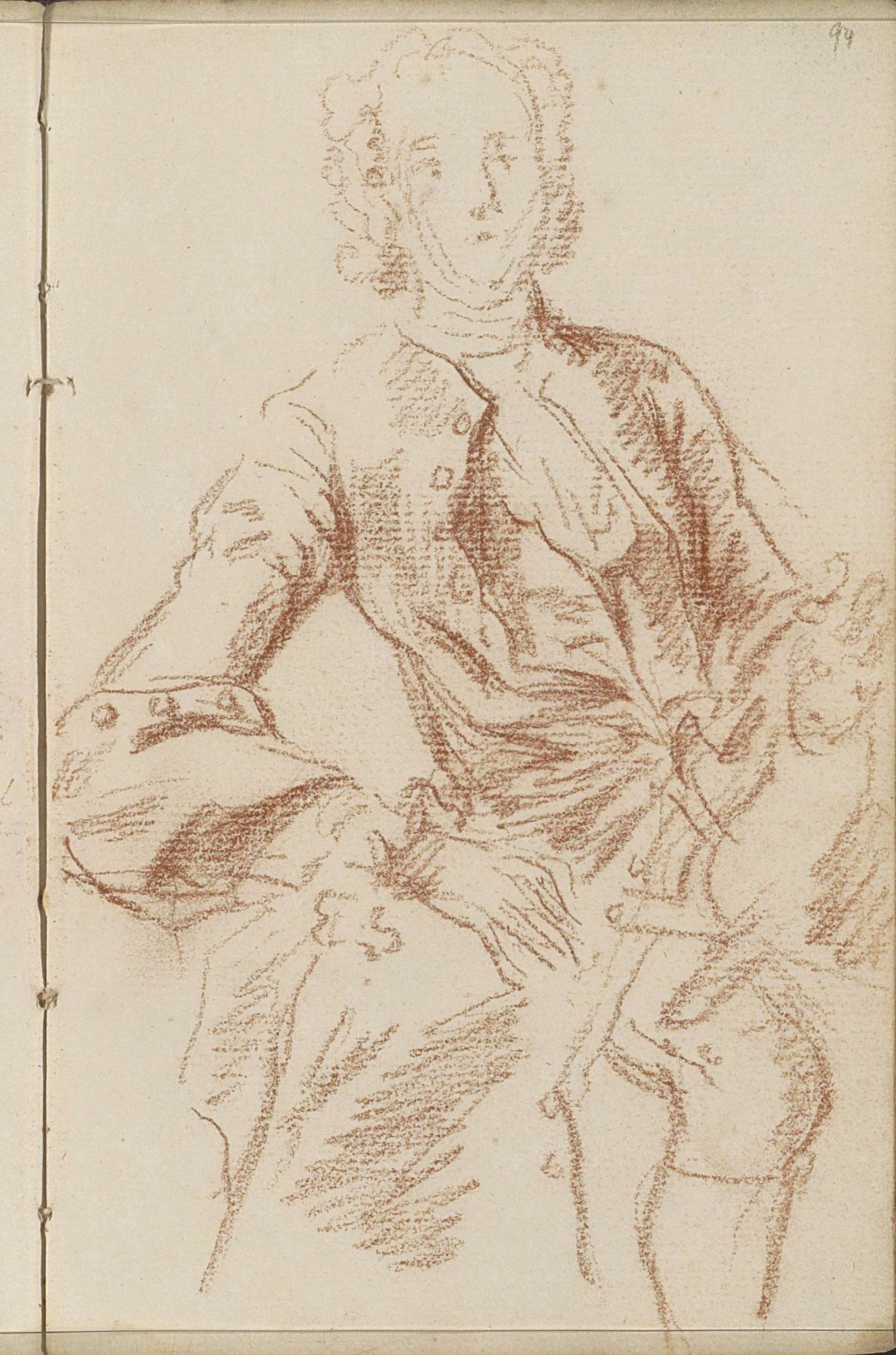 Man met haas of konijn by Petrus Johannes van Reysschoot