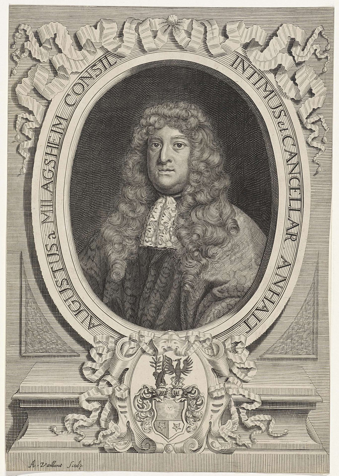 Portret van August Milag by Andries Vaillant